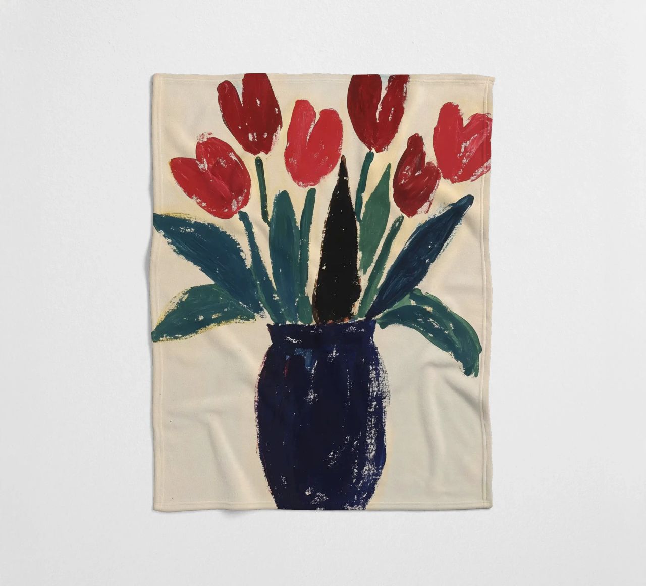 Tulipani in vaso coperta in pile da Olga Wildrose