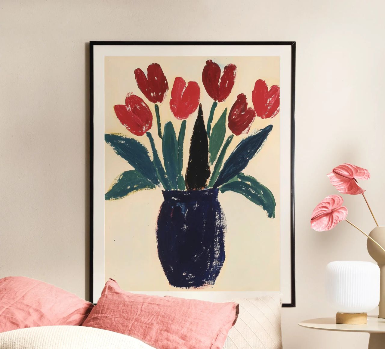 Tulipani in vaso poster da Olga Wildrose