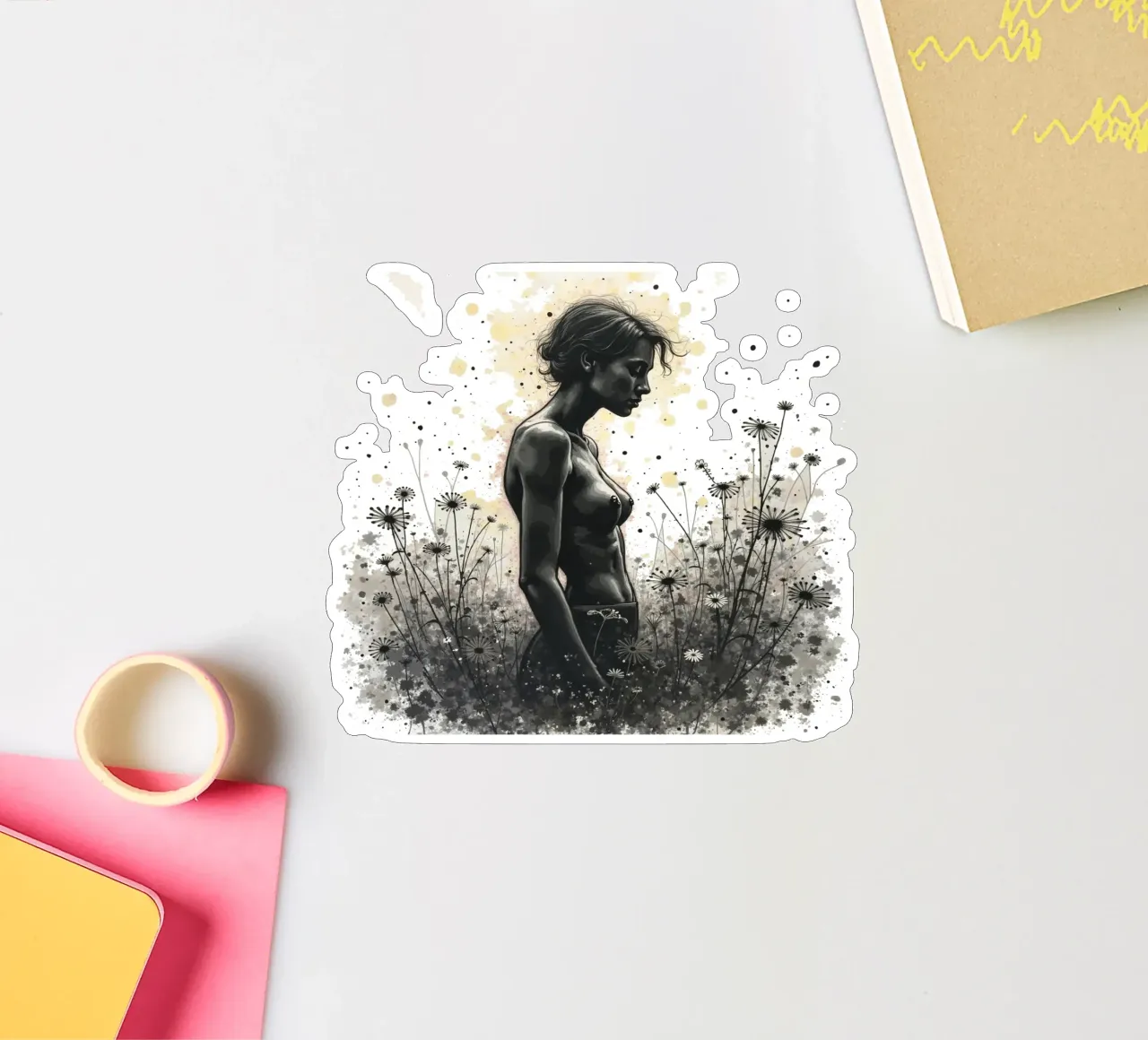 Quietud salvaje pegatina de Dustlight Atelier