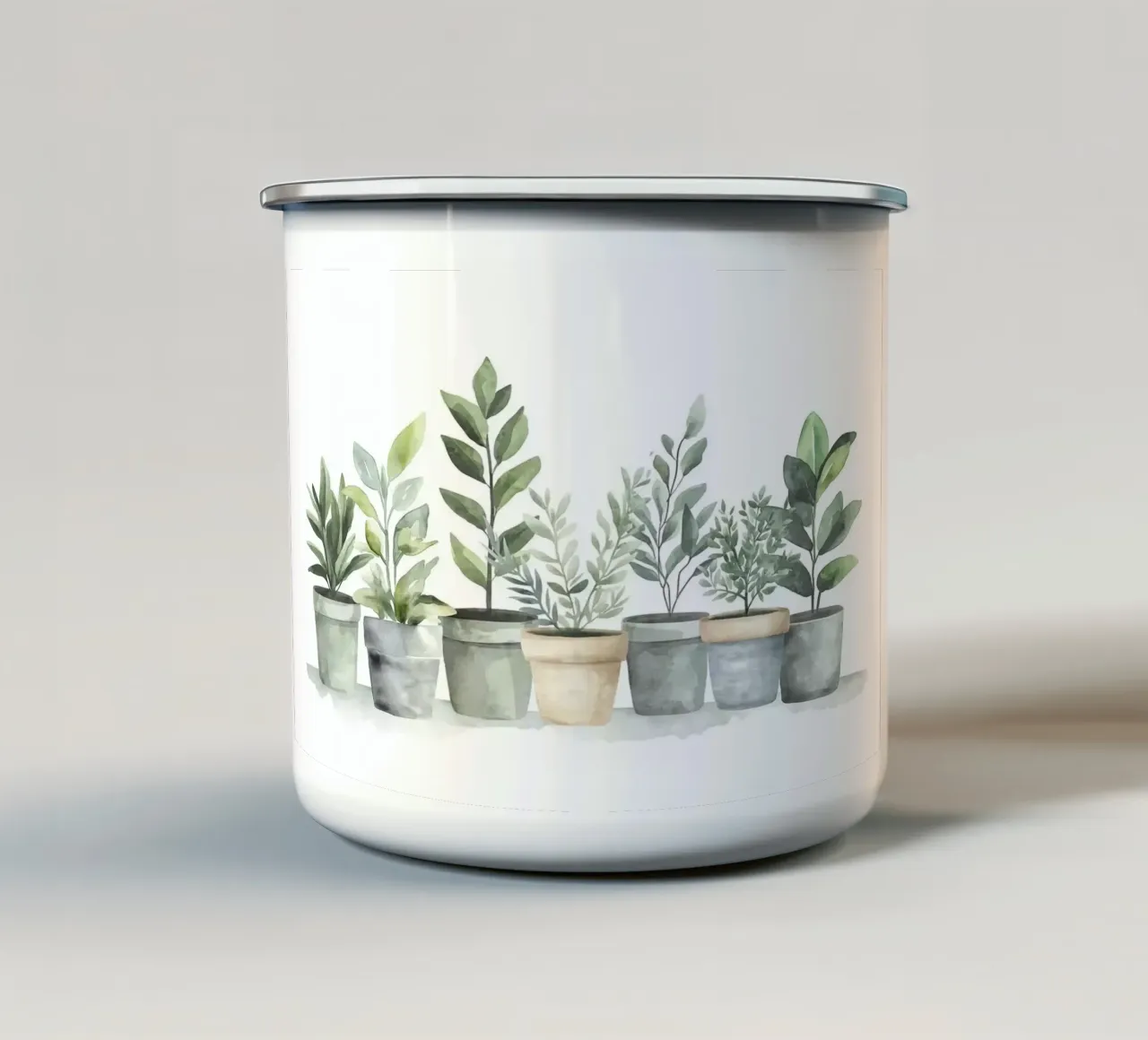 piante in vaso tazza in smalto da Kevin Walters