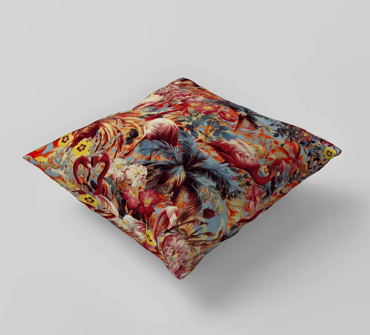 Flamingos and Floral Pattern cojín de burcukorkmazyurek