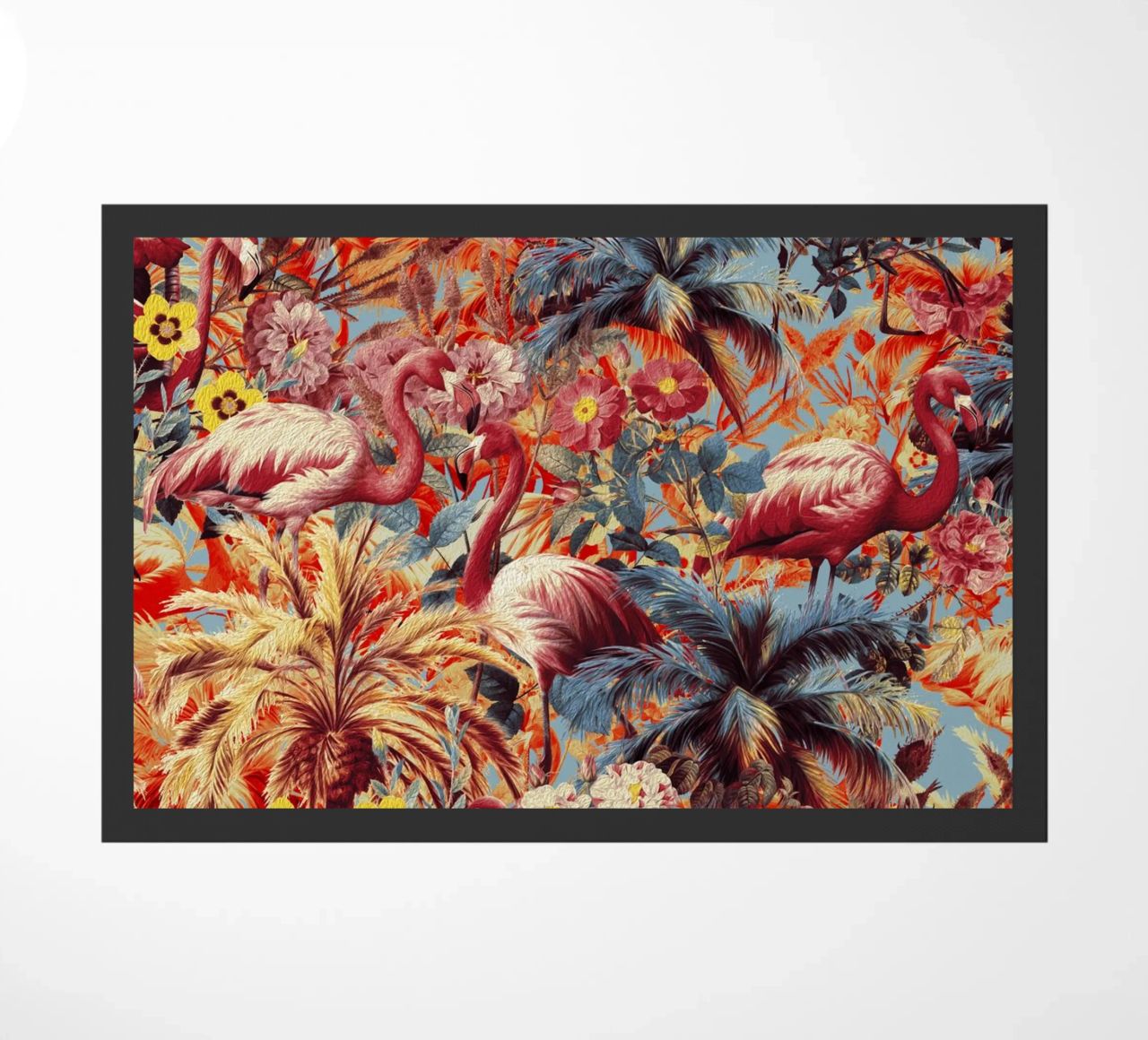 Flamingos and Floral Pattern zerbino da burcukorkmazyurek