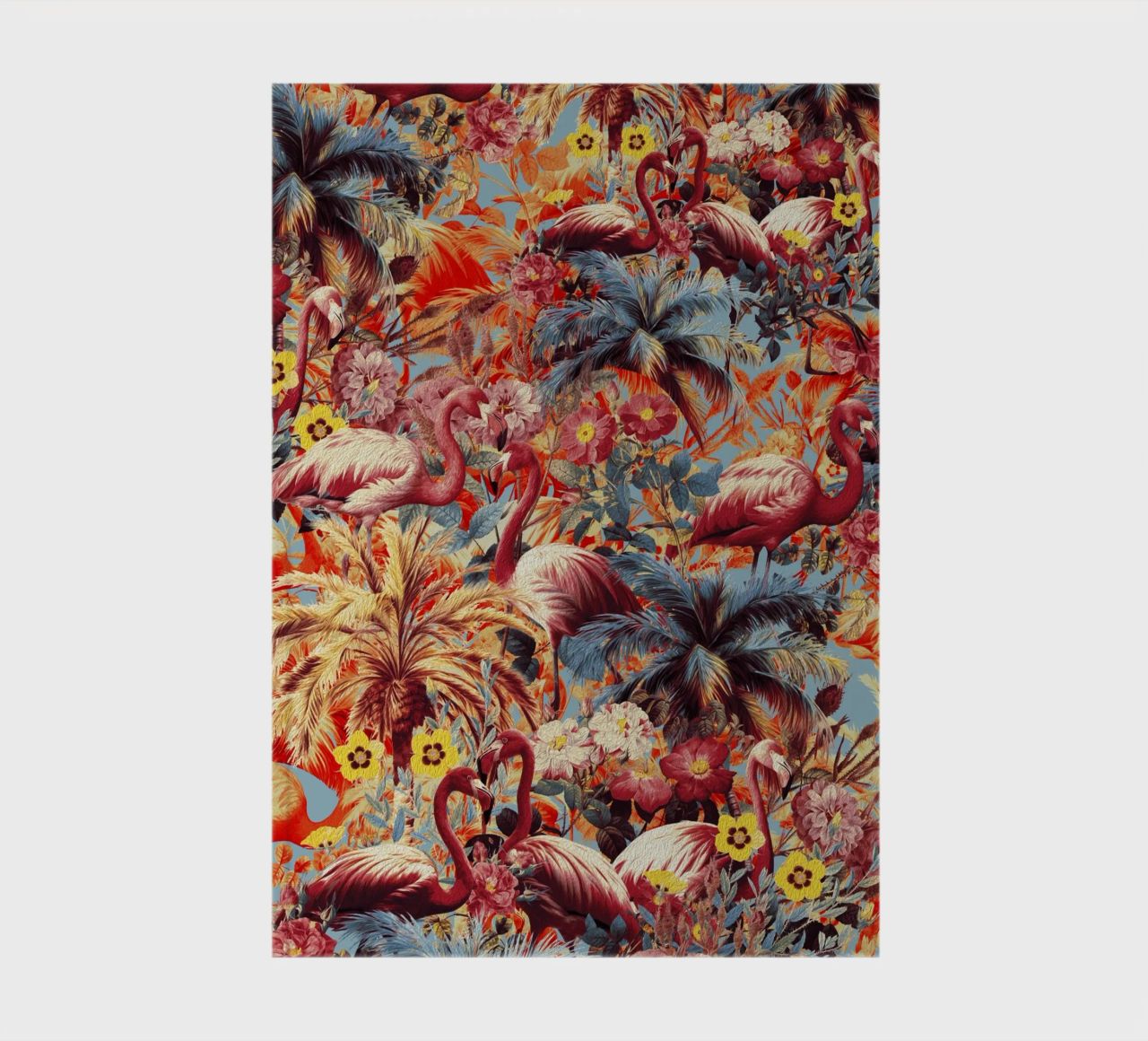 Flamingos and Floral Pattern carnet de notes de burcukorkmazyurek