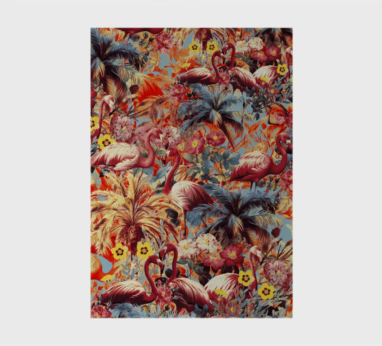 Flamingos and Floral Pattern notitieboek van burcukorkmazyurek