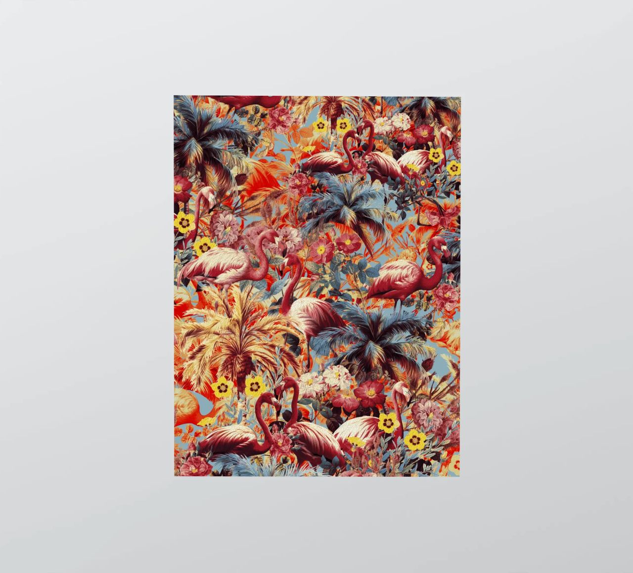 Flamingos and Floral Pattern autocollant de burcukorkmazyurek
