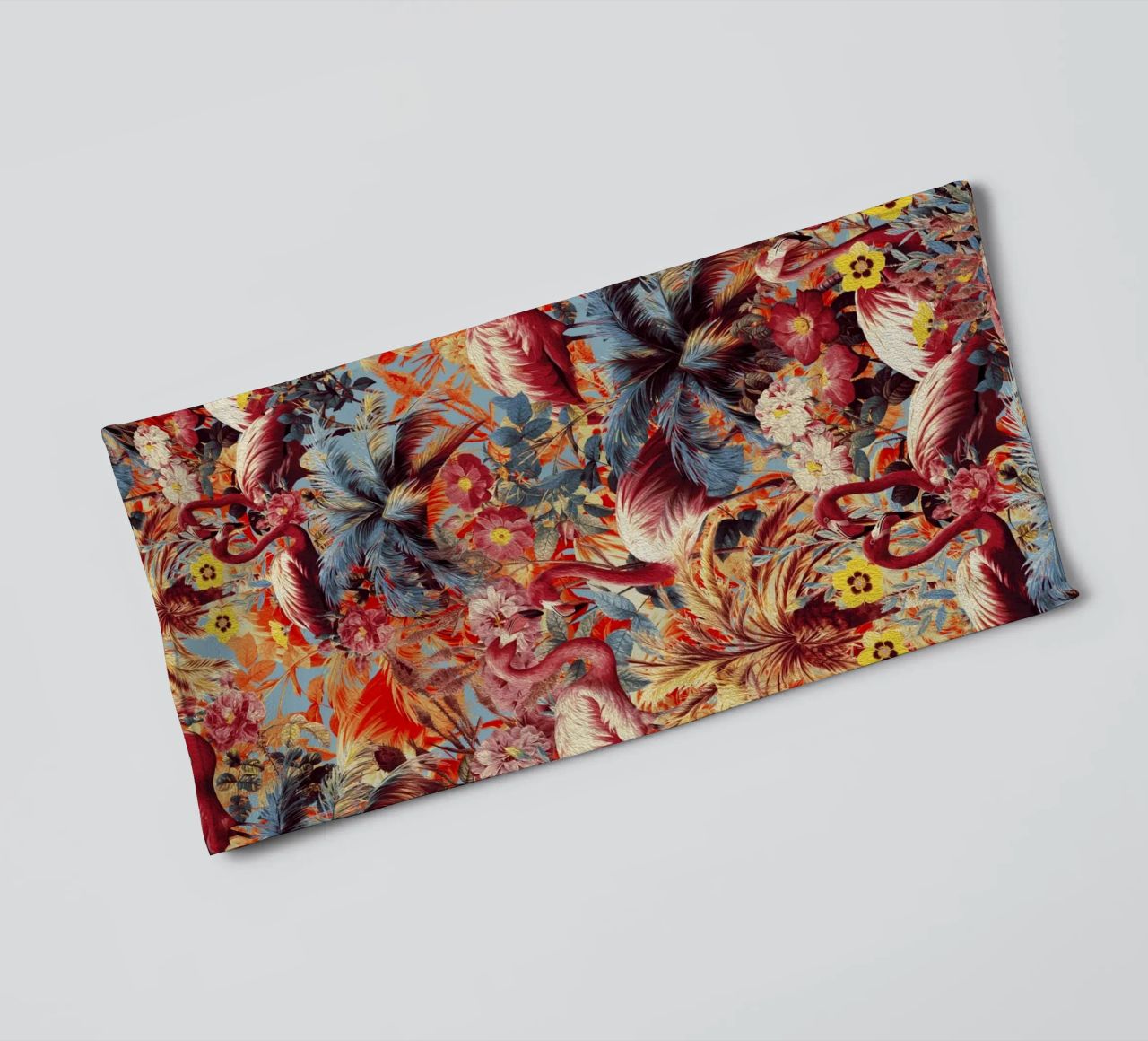 Flamingos and Floral Pattern serviette de bain de burcukorkmazyurek