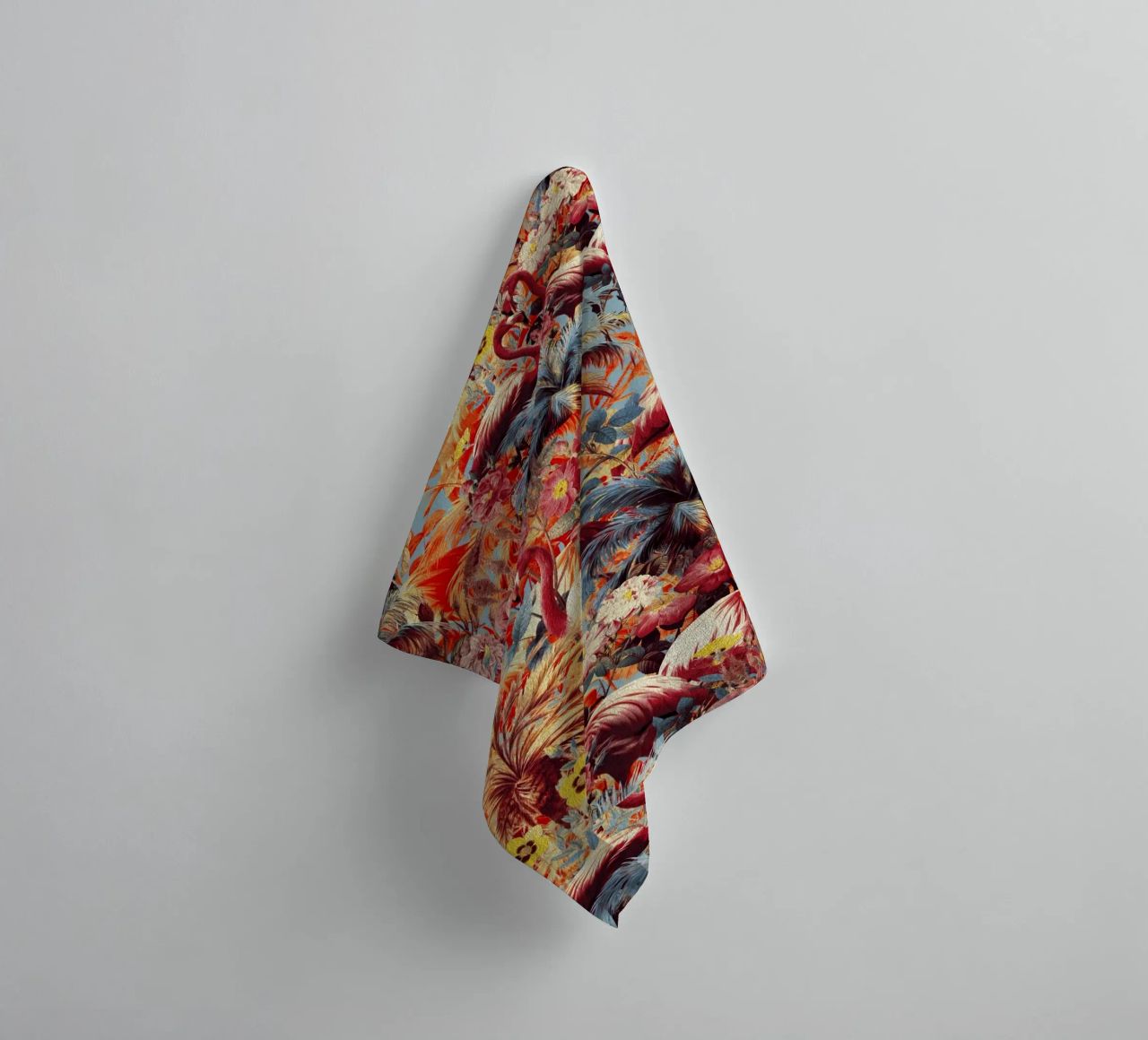 Flamingos and Floral Pattern serviette de bain de burcukorkmazyurek