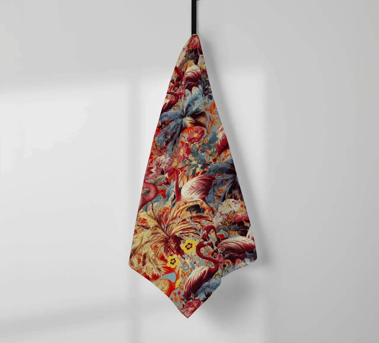Flamingos and Floral Pattern torchon de burcukorkmazyurek