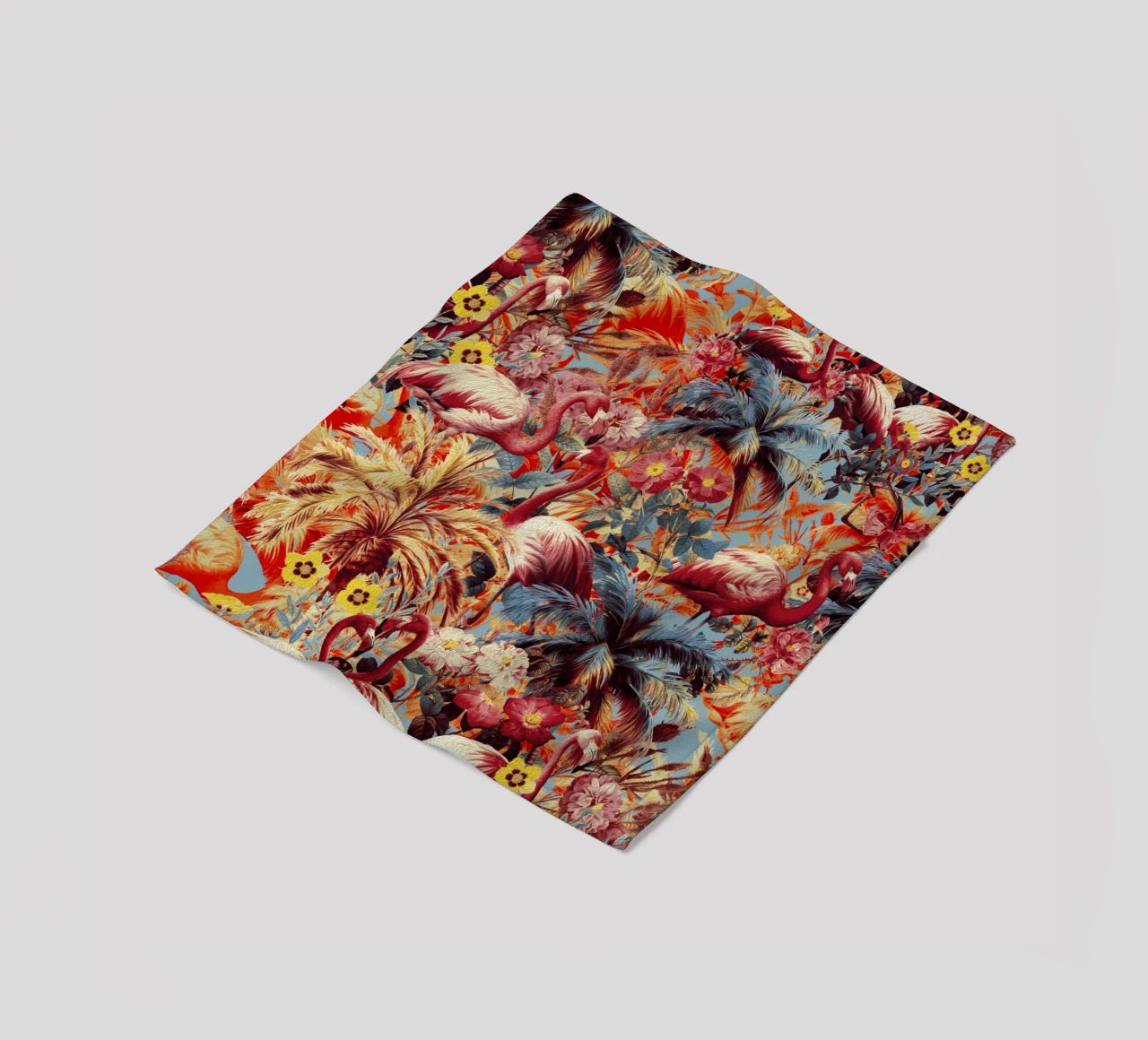 Flamingos and Floral Pattern coperta in pile da burcukorkmazyurek