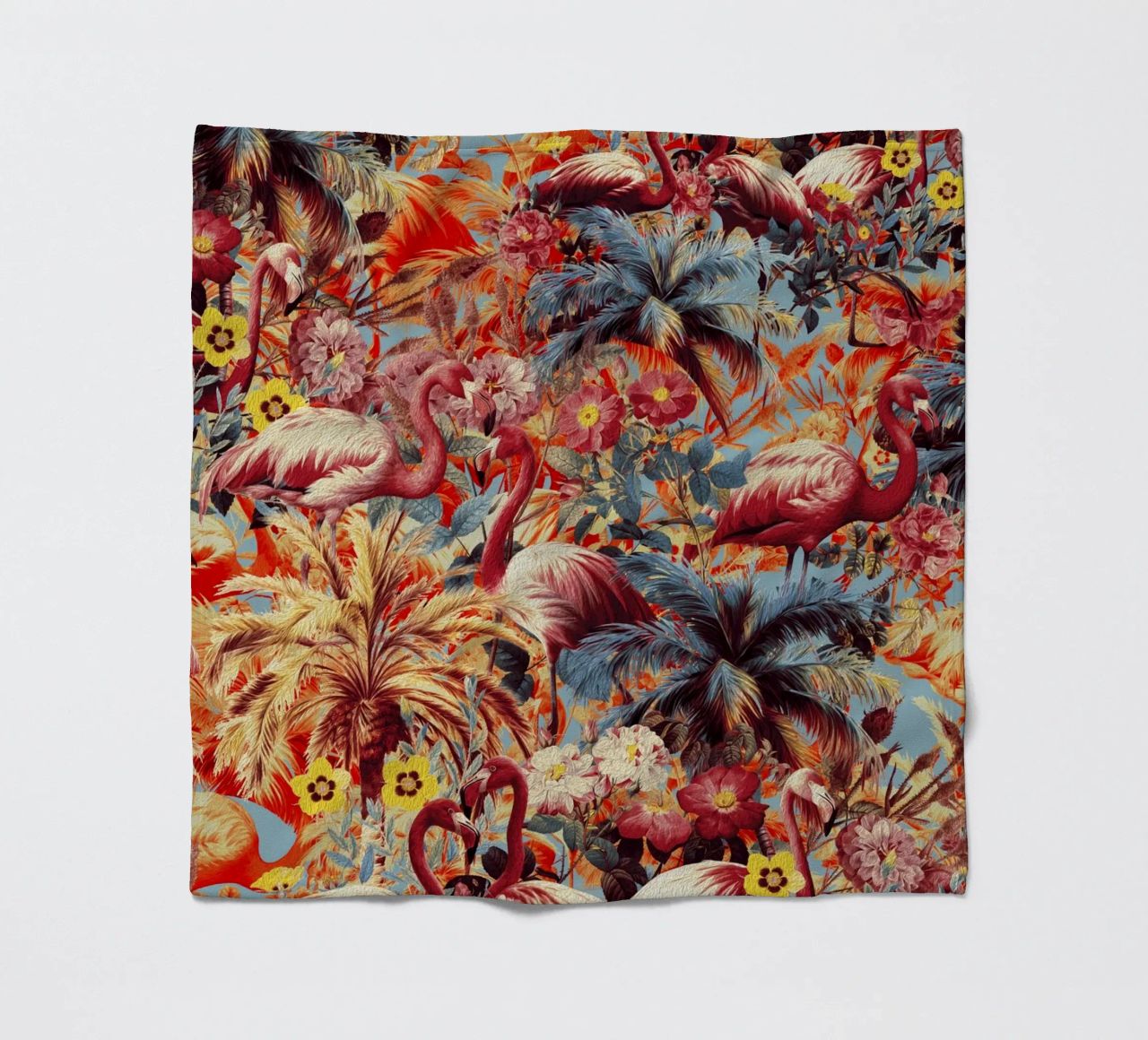 Flamingos and Floral Pattern coperta in pile da burcukorkmazyurek
