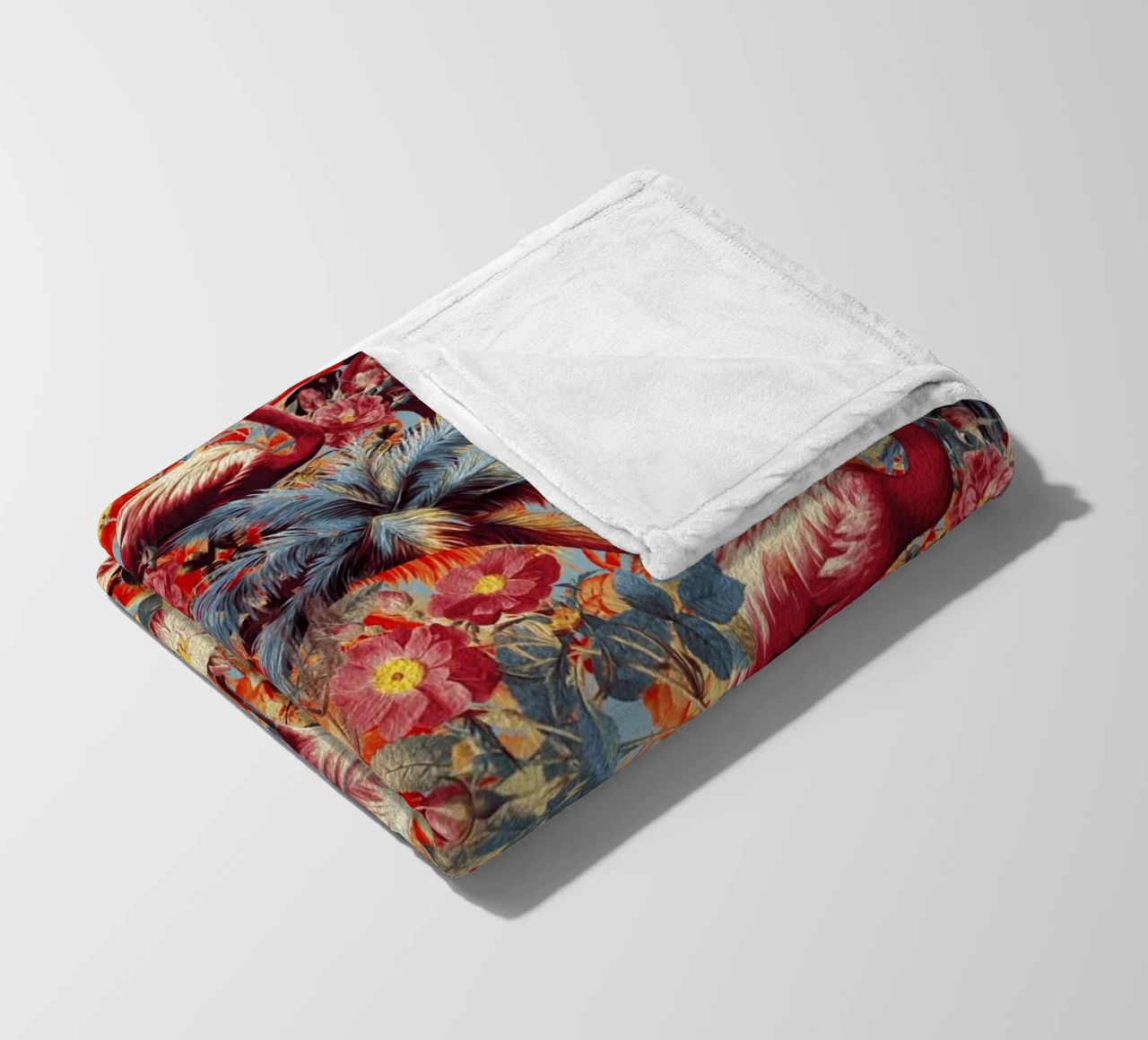 Flamingos and Floral Pattern coperta in pile da burcukorkmazyurek