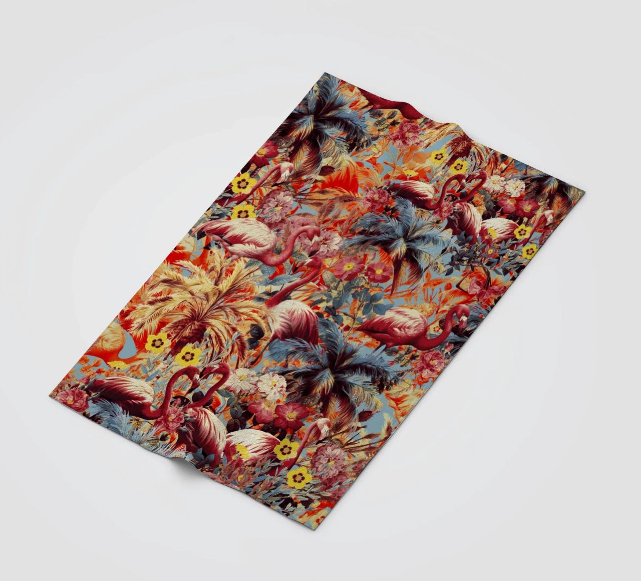 Flamingos and Floral Pattern coperta in pile da burcukorkmazyurek