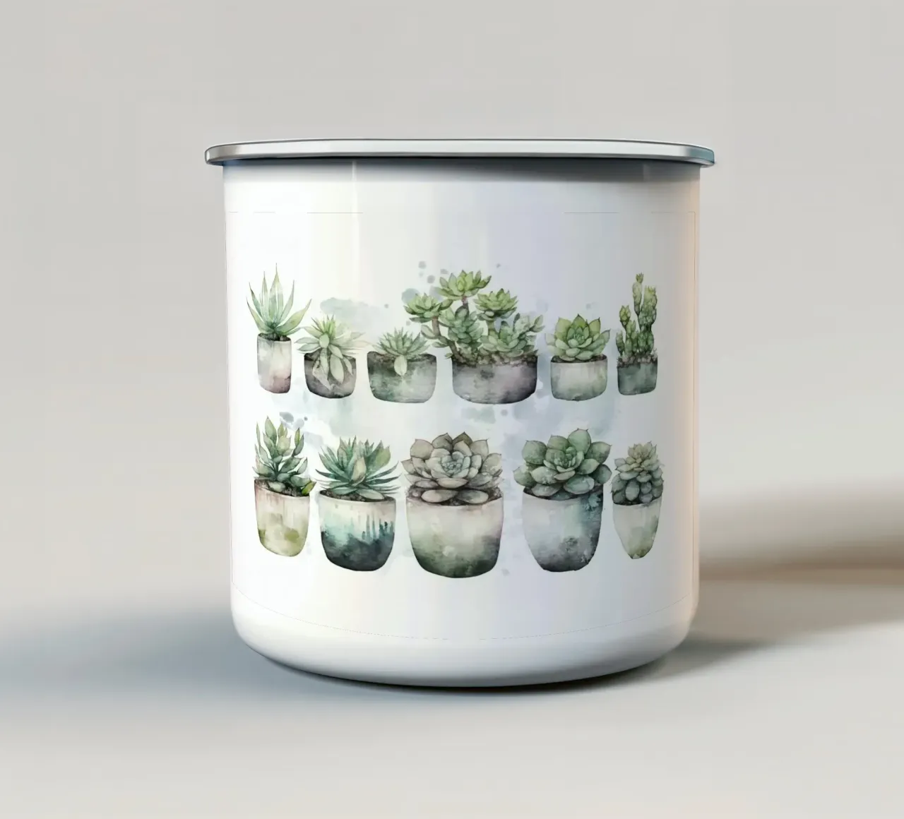 piante grasse tazza in smalto da Kevin Walters