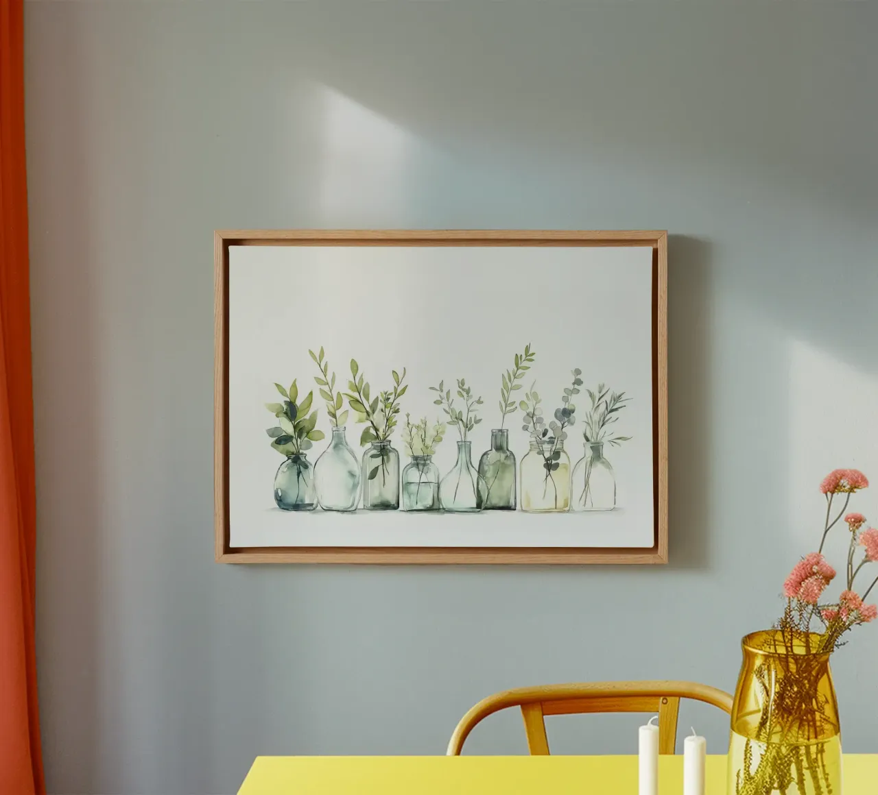 glazen flessen canvas met Baklijst van Kevin Walters