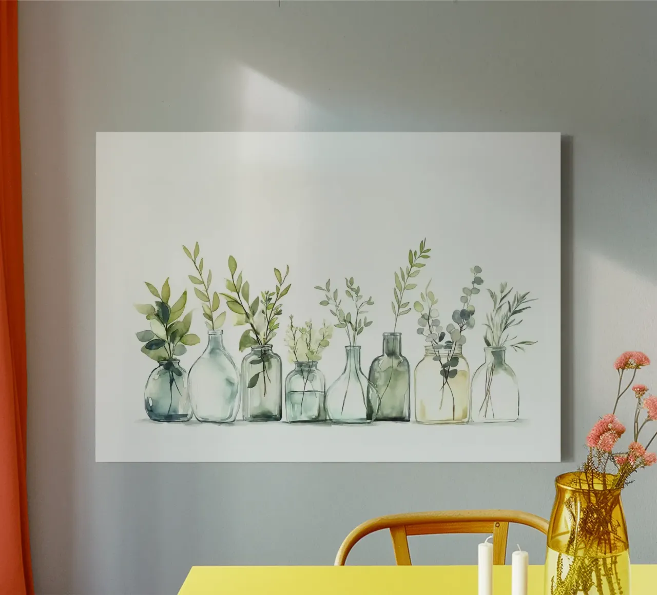 glazen flessen canvas met Baklijst van Kevin Walters