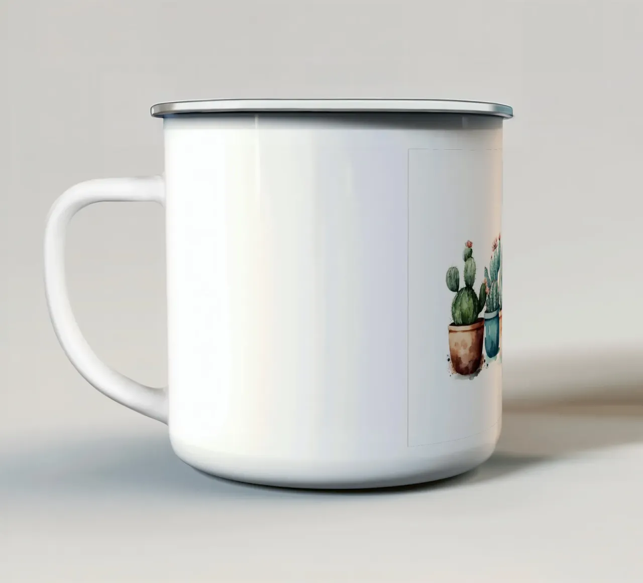 cactussen bloempotten emaille mok van Kevin Walters