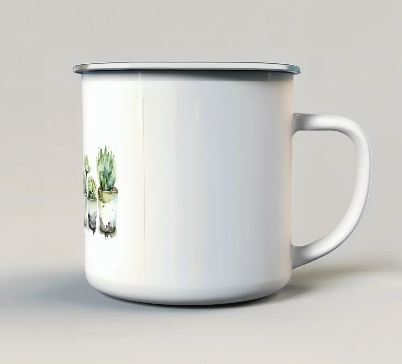 piante grasse tazza in smalto da Kevin Walters