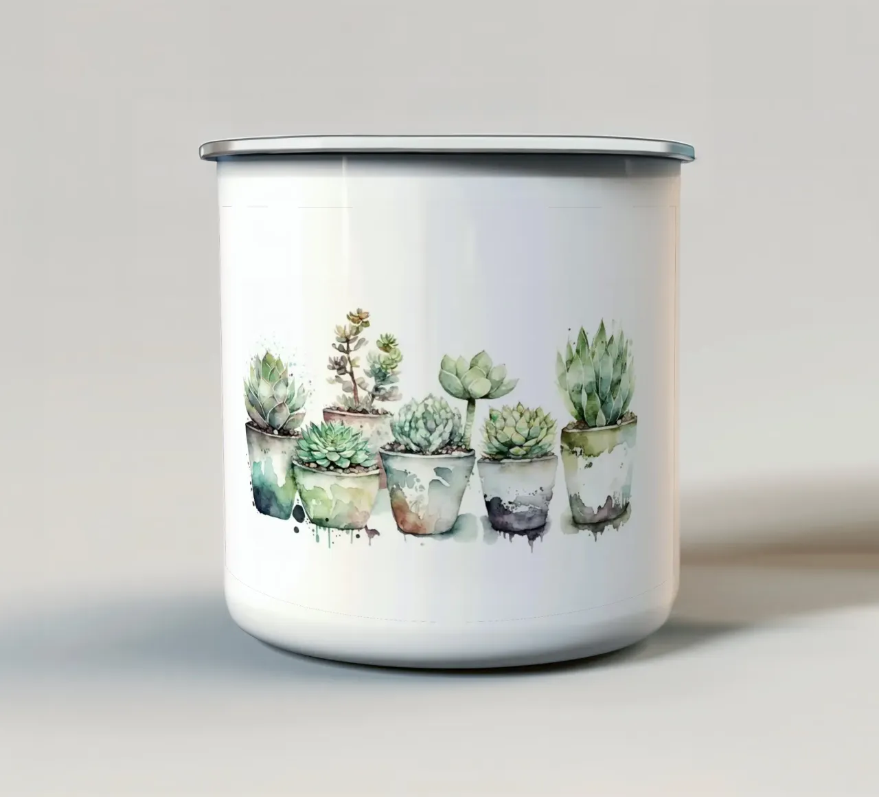 piante grasse tazza in smalto da Kevin Walters
