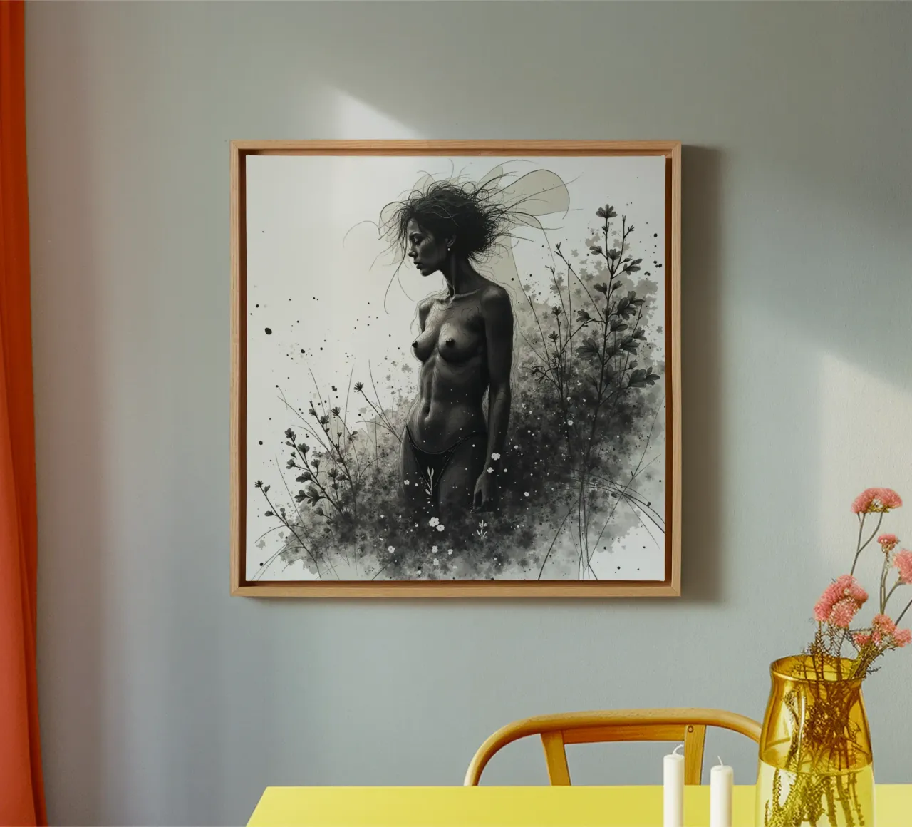 Ashen Bloom canvas with Floater frame by Dustlight Atelier