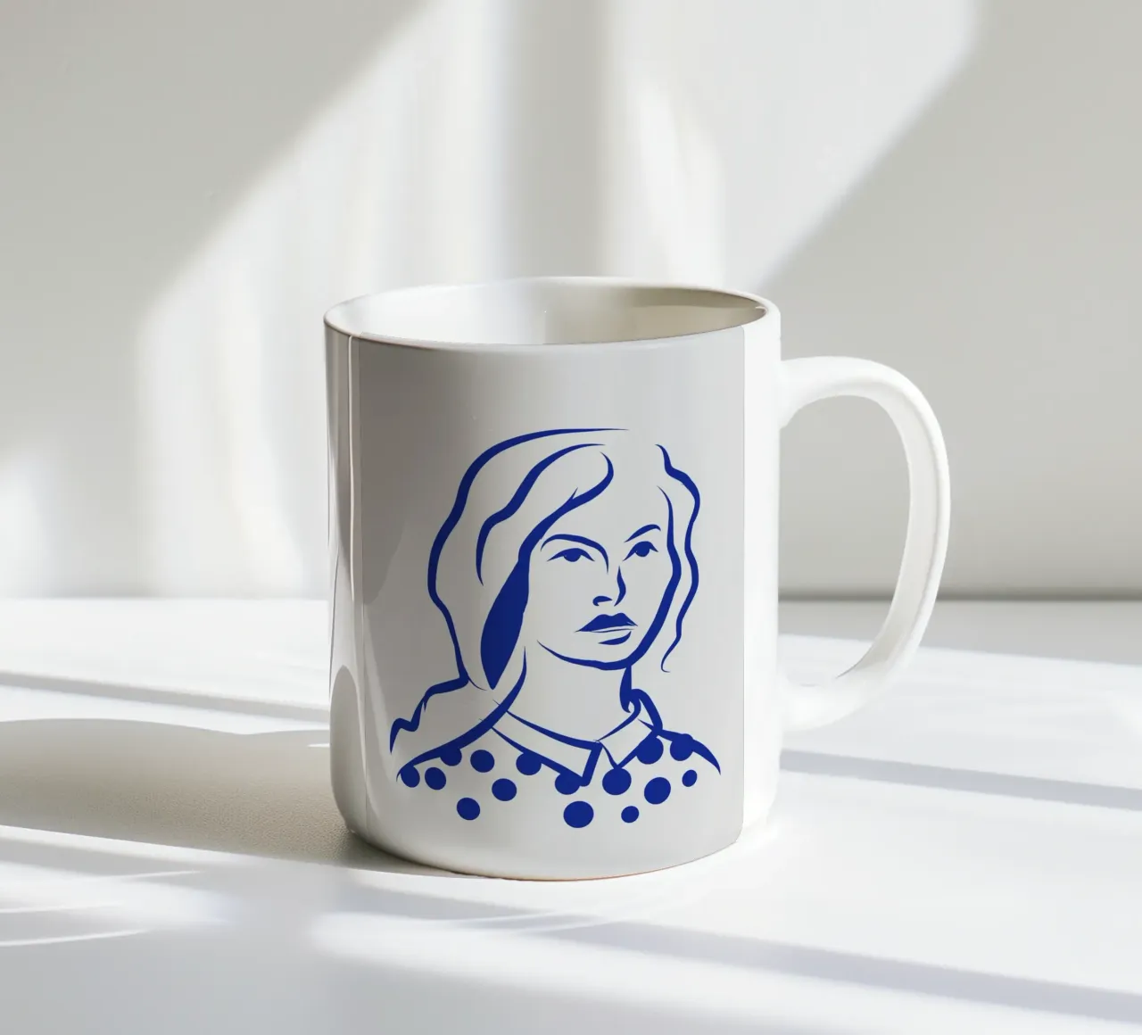 Ritratto line art 02 tazza in ceramica da Little Dean