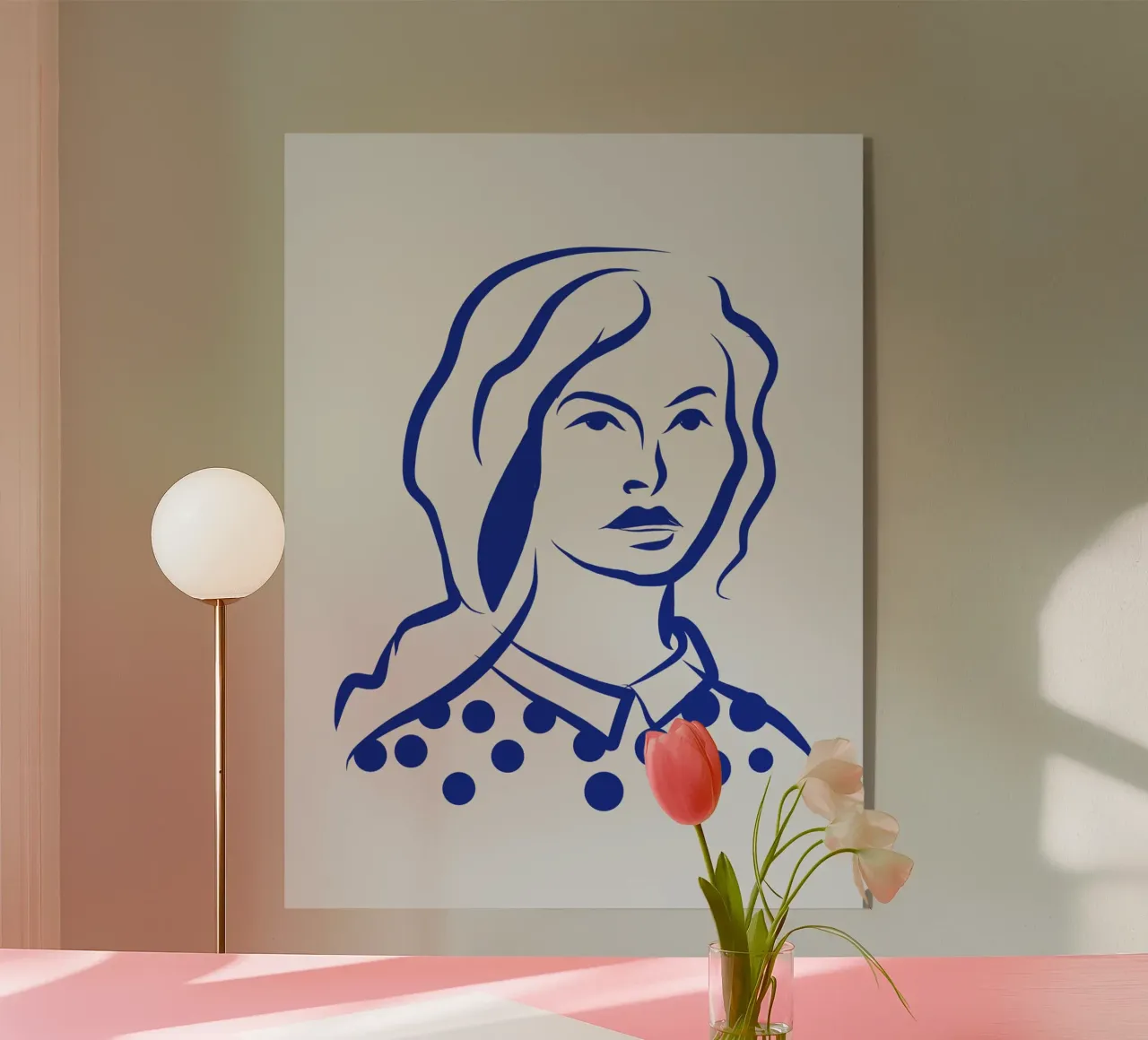 Line art portrait 02 acrylic glass by Little Dean