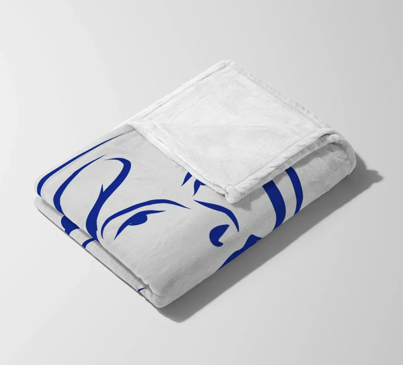 Line art portrait 02 fleece blanket by Little Dean
