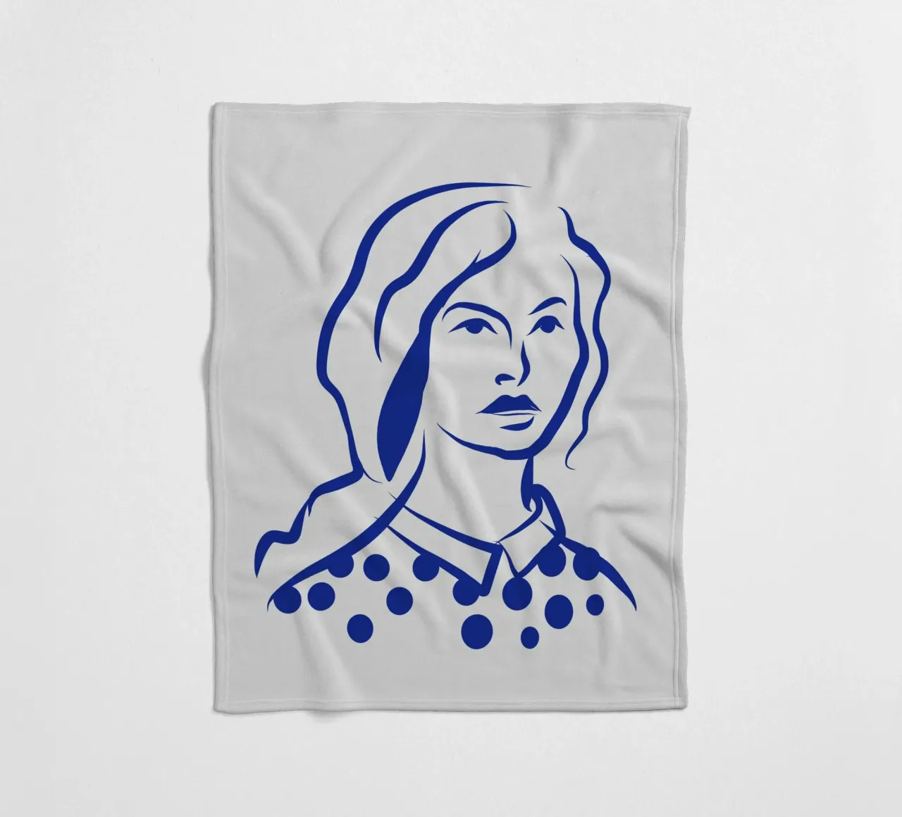 Line art portrait 02 fleece blanket by Little Dean