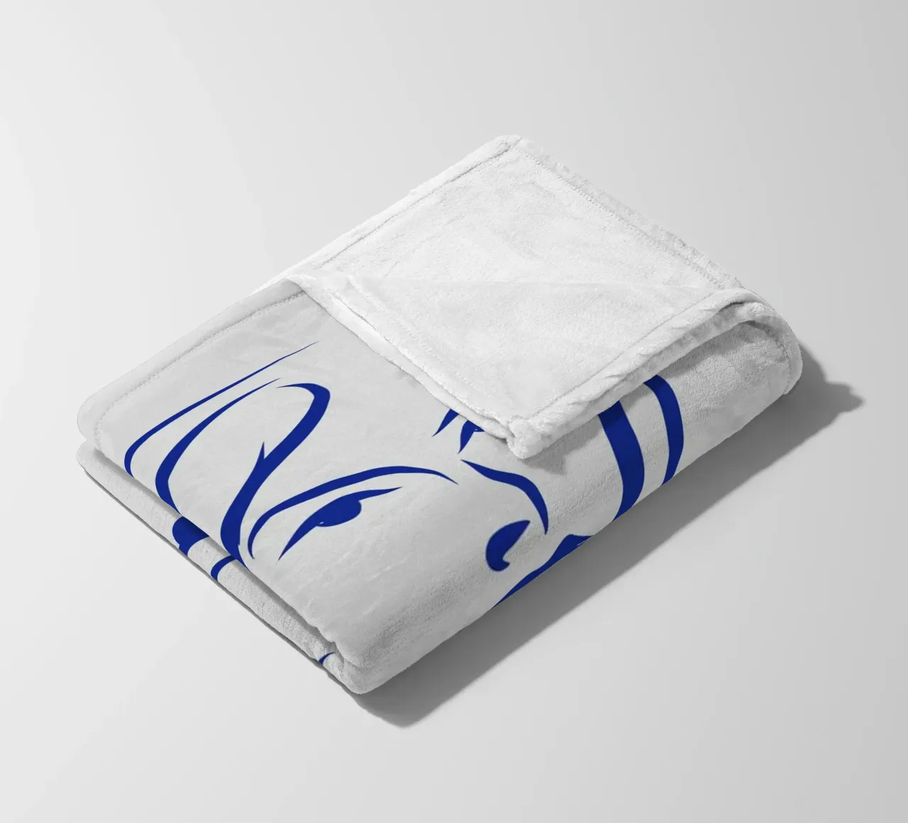 Line art portrait 02 fleece blanket by Little Dean