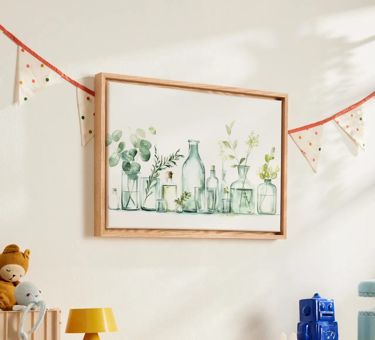 glazen flessen canvas met Baklijst van Kevin Walters