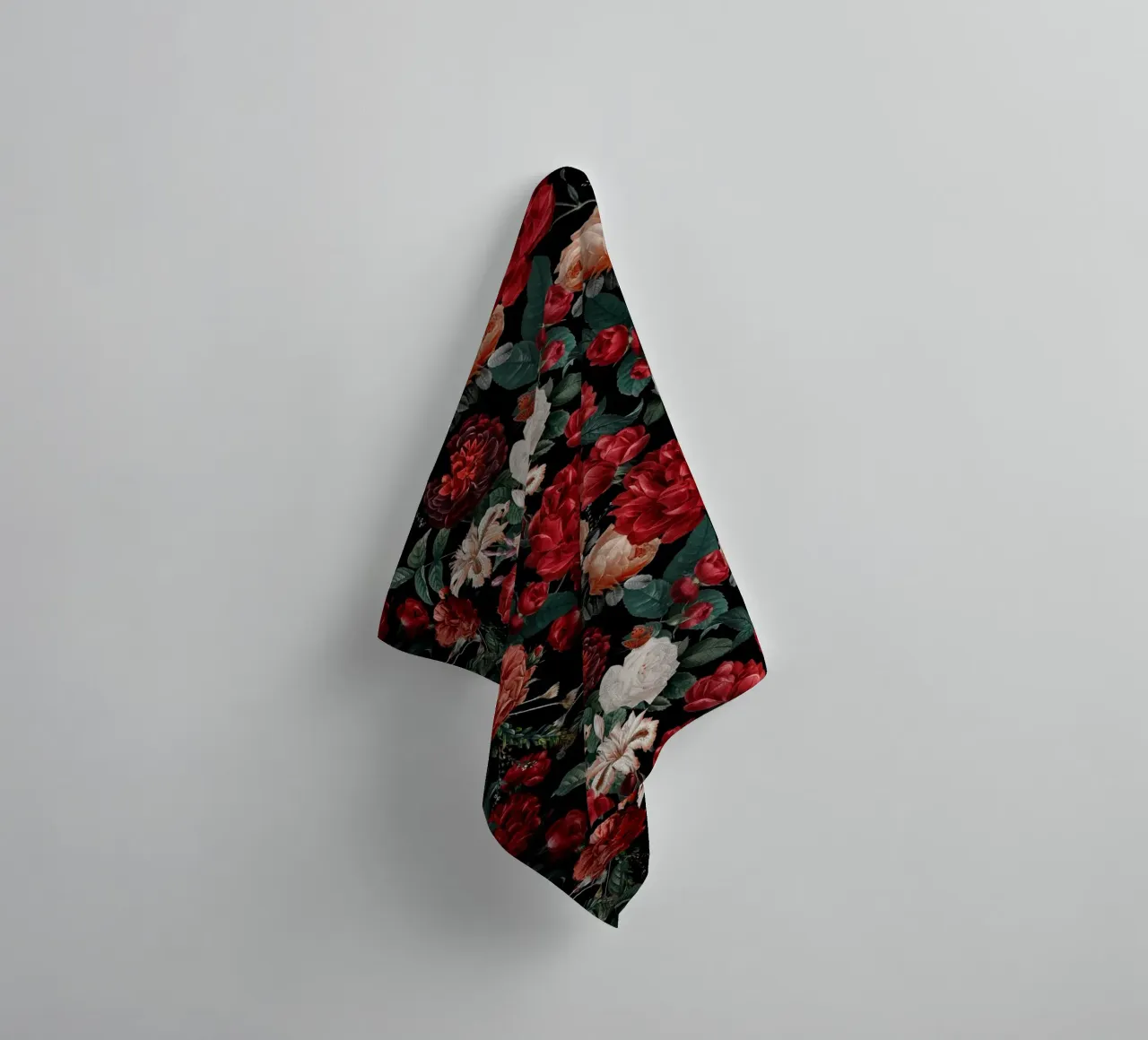 Night Garden Roses towel by burcukorkmazyurek