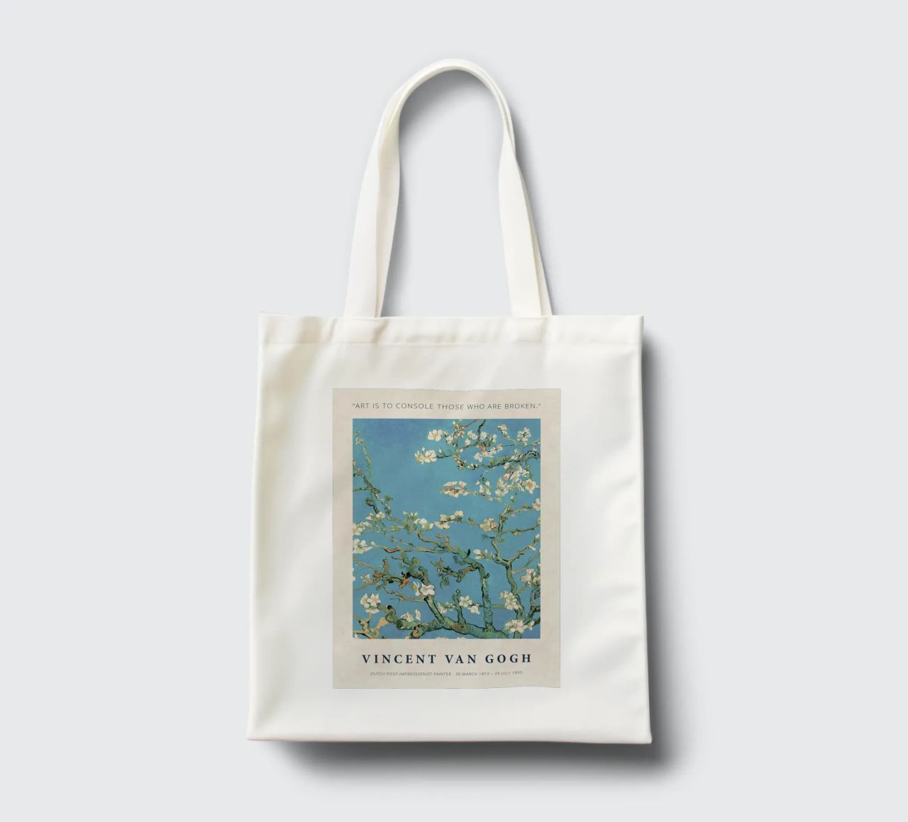 Art Is To Console Those Who Are Broken borsa in juta da Melanie Tintilier