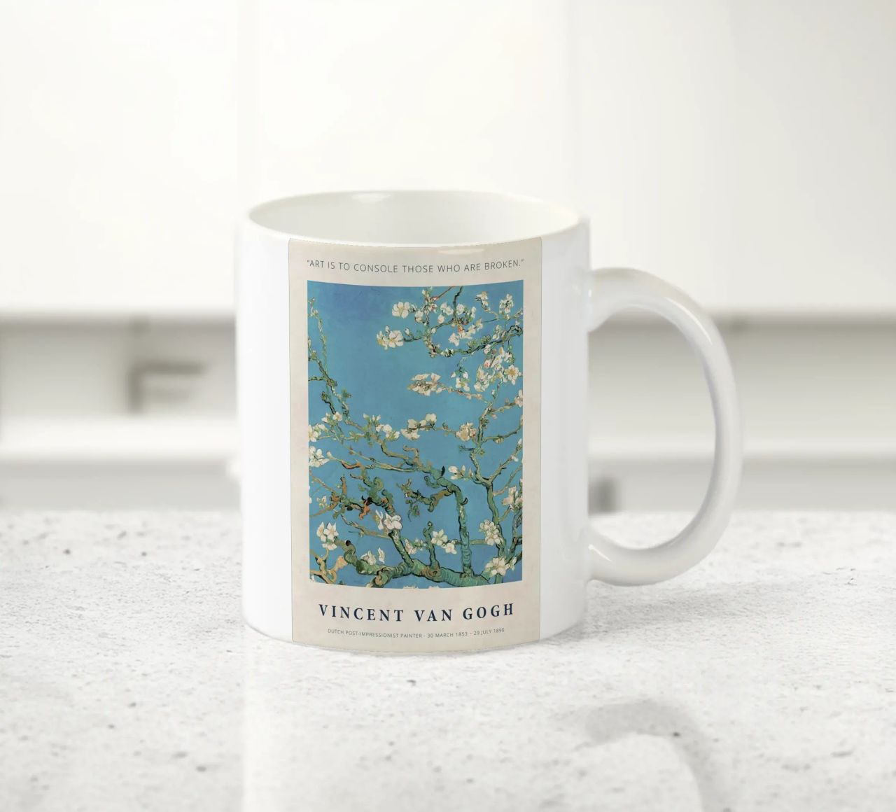 Art Is To Console Those Who Are Broken tazza in ceramica da Melanie Tintilier