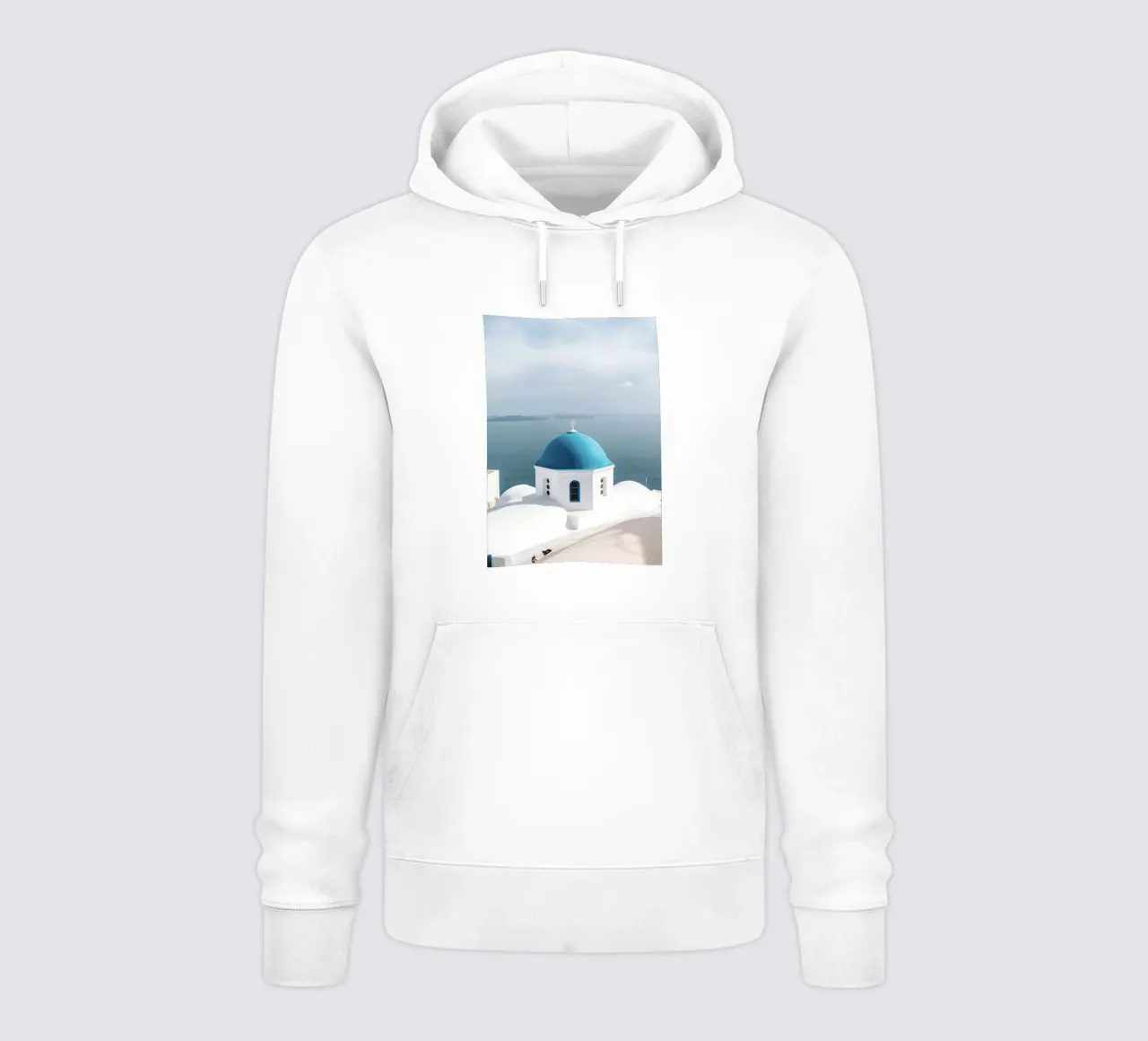 Santorini Grecia, Impresión de viajes, Islas Griegas, Impresión de verano sudadera con capucha de TheTravelClub