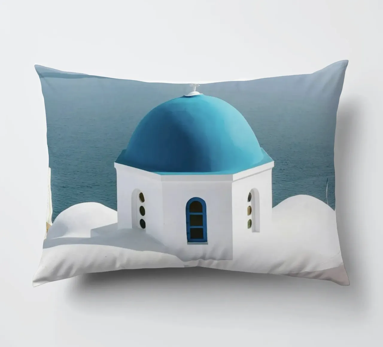 Santorini Greece, Travel Print, Greek Islands, Summer Print decorative cushion by TheTravelClub