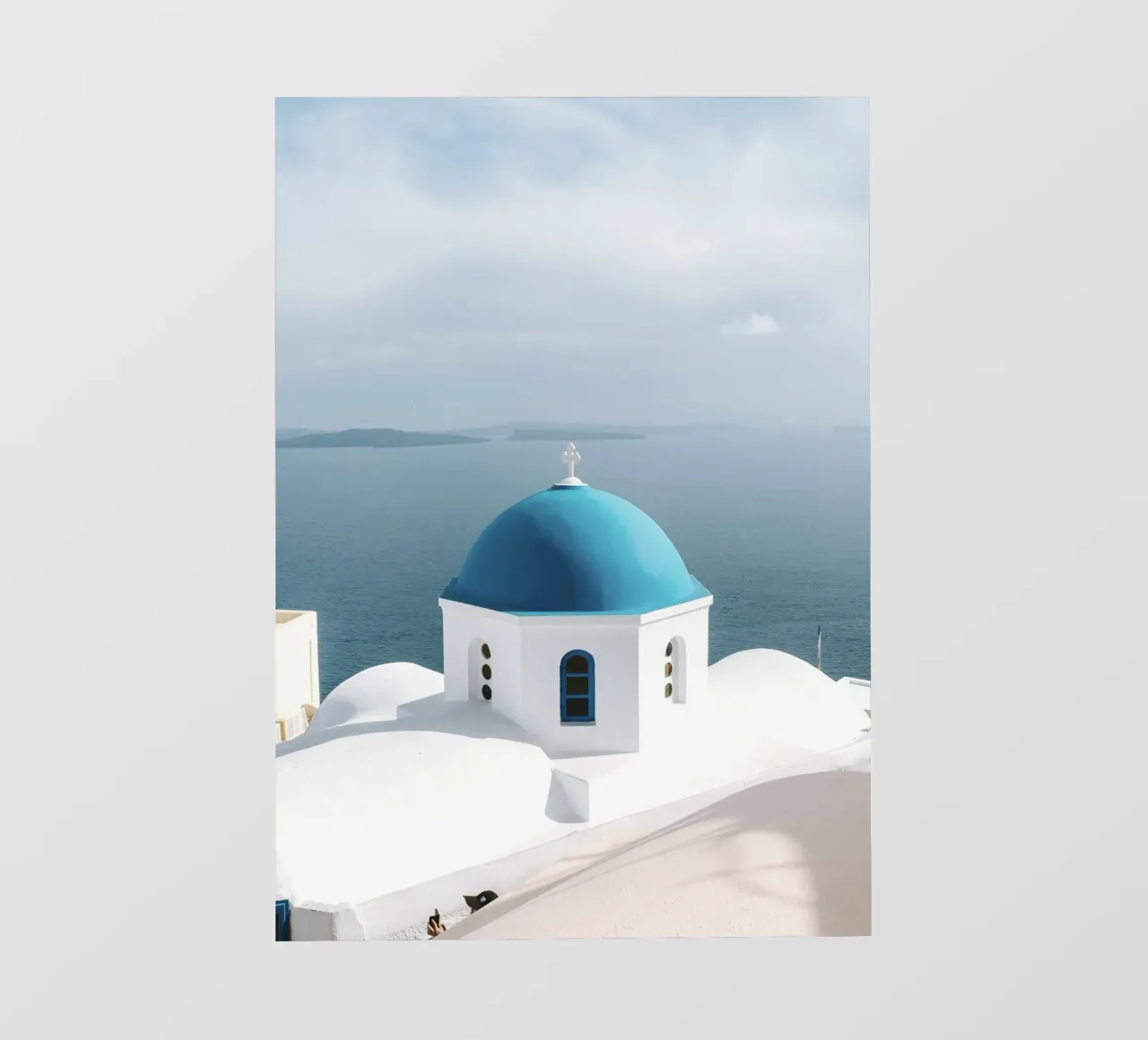 Santorini Greece, Travel Print, Greek Islands, Summer Print backlit film by TheTravelClub