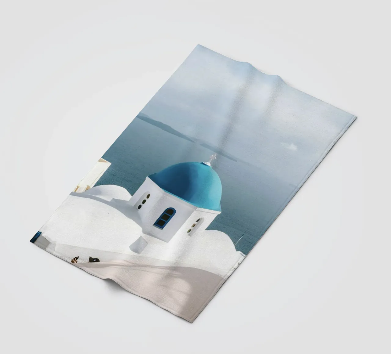 Santorini Griechenland, Reisedruck, Griechische Inseln, Sommerdruck Fleecedecke von TheTravelClub