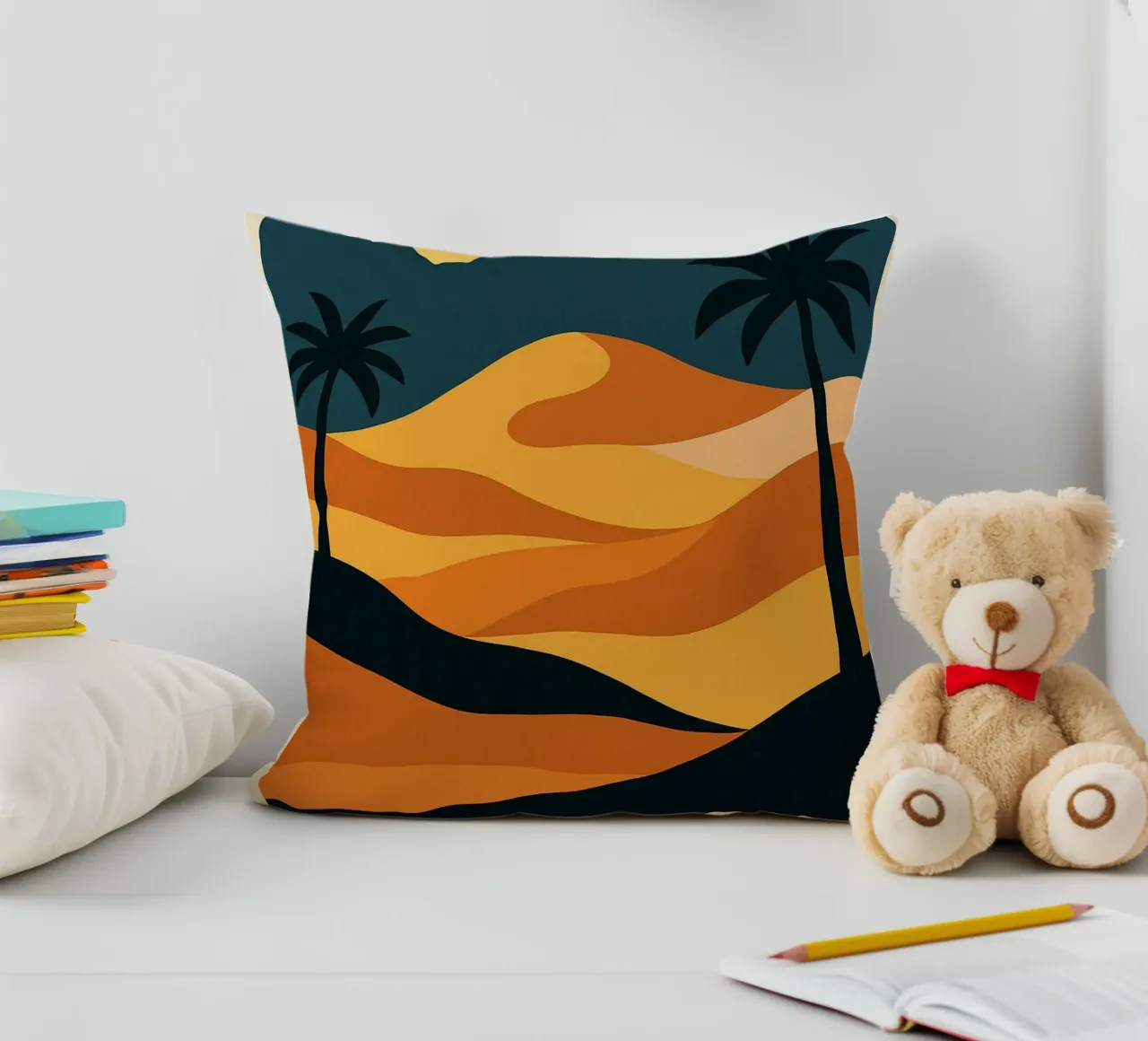 Sahara - The vibrant call of the dunes and the sun decorative cushion by JETLAG | affiches voyage