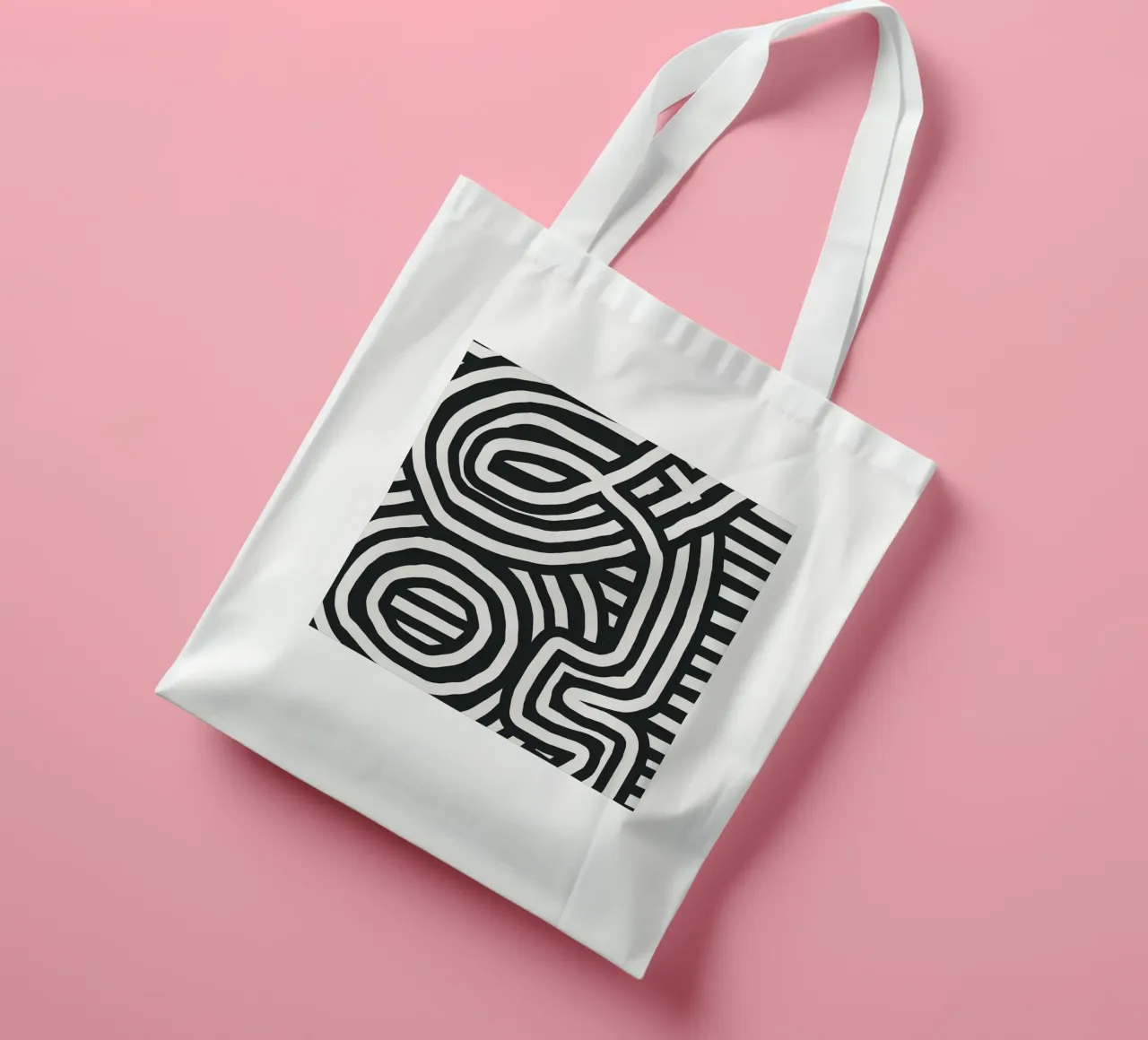 Totem a strisce nere 02 borsa in juta da Little Dean