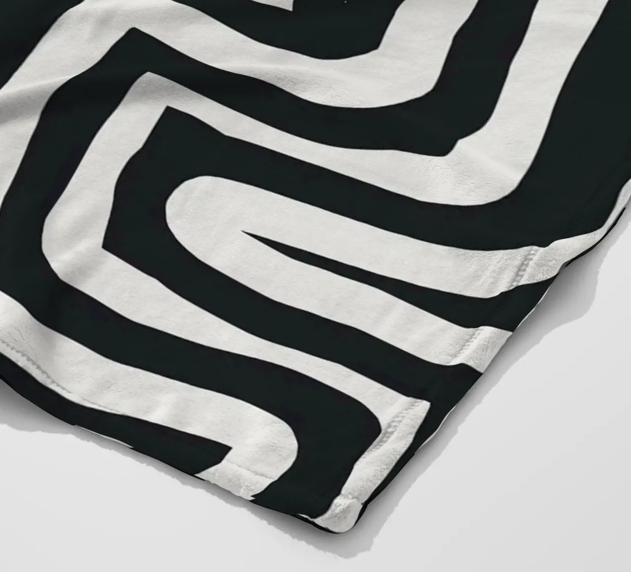 Black stripe totem 02 fleece blanket by Little Dean