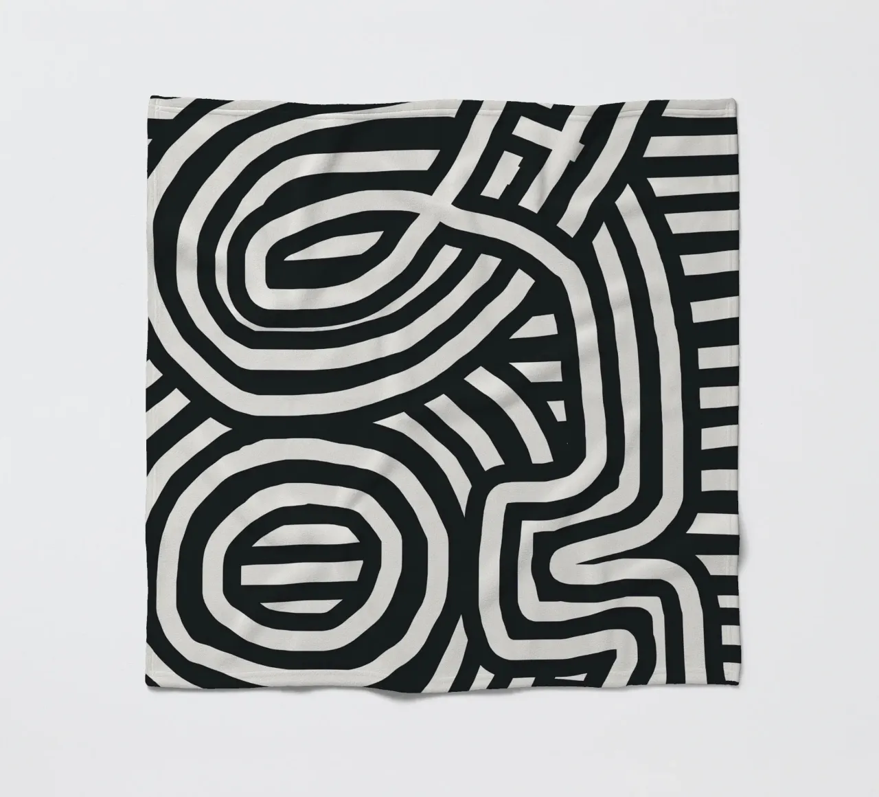 Black stripe totem 02 fleece blanket by Little Dean