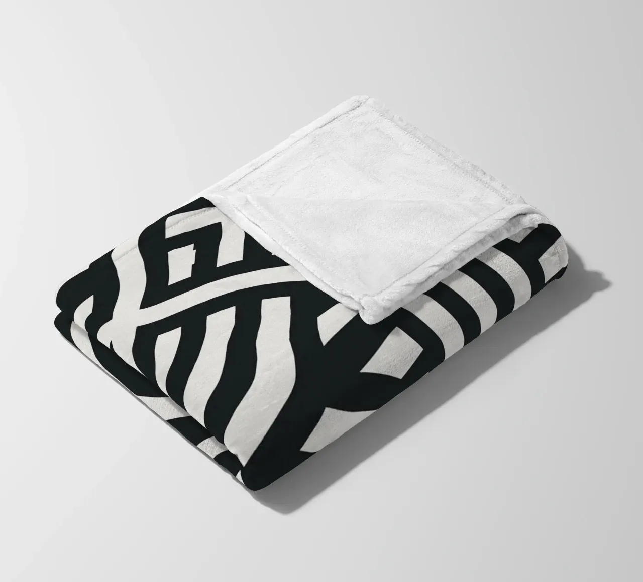 Black stripe totem 02 fleece blanket by Little Dean