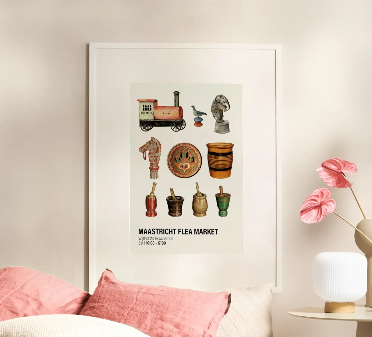 Maastricht Flea Market II poster da Vintage by JUNIQE