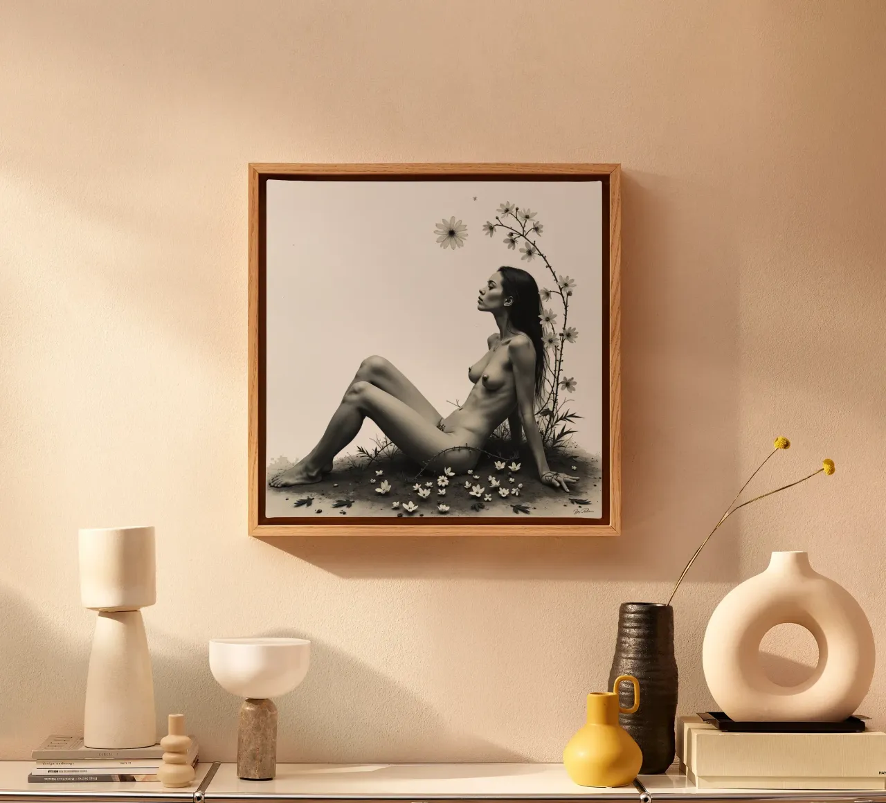 Dove il selvaggio aspetta tela con Cornice a cassetta da Dustlight Atelier