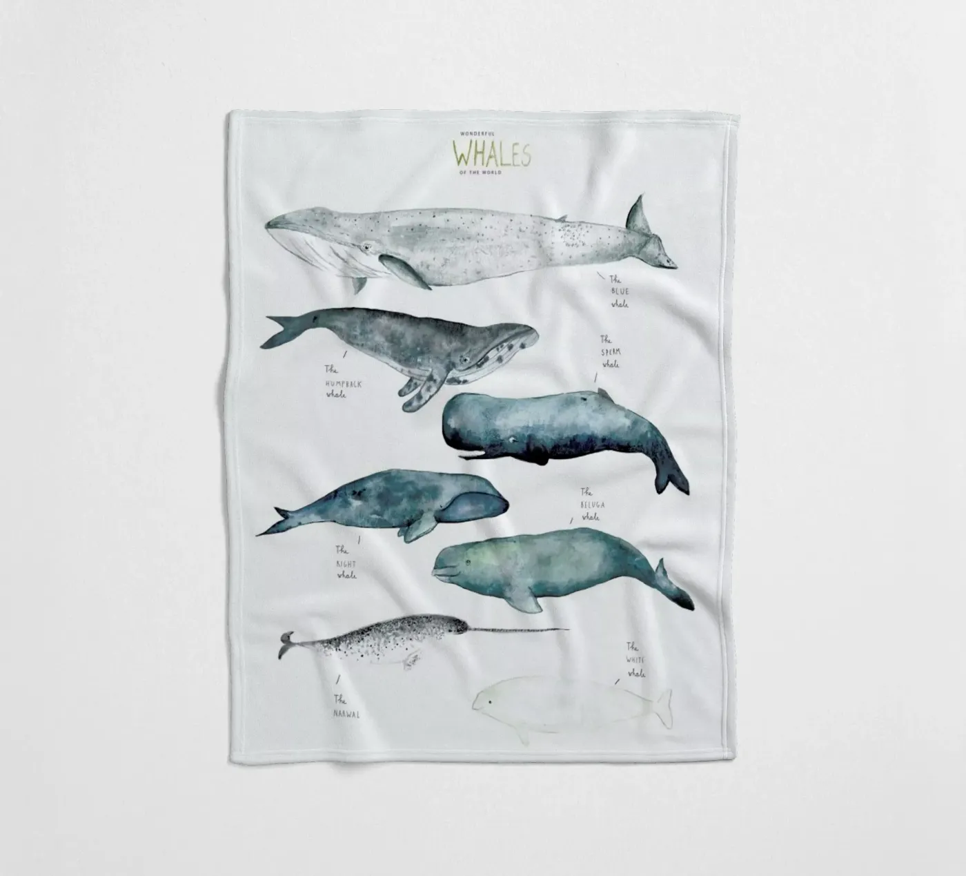 Whale Types fleecedeken van Isabelle Vandeplassche