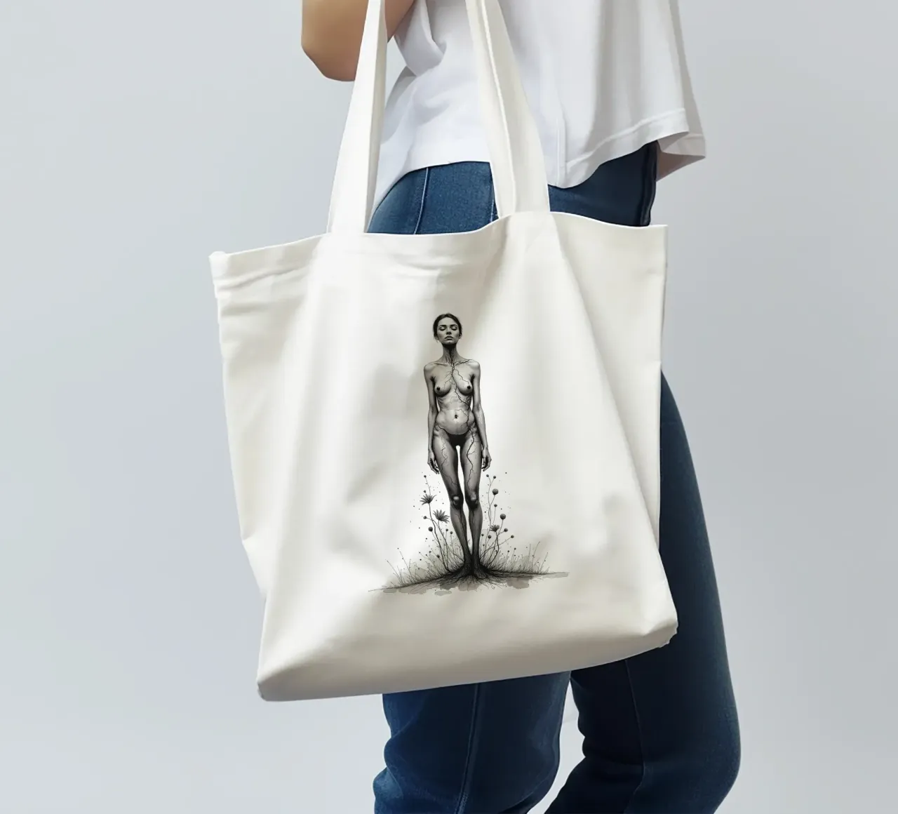 Le vene della Terra borsa in juta da Dustlight Atelier
