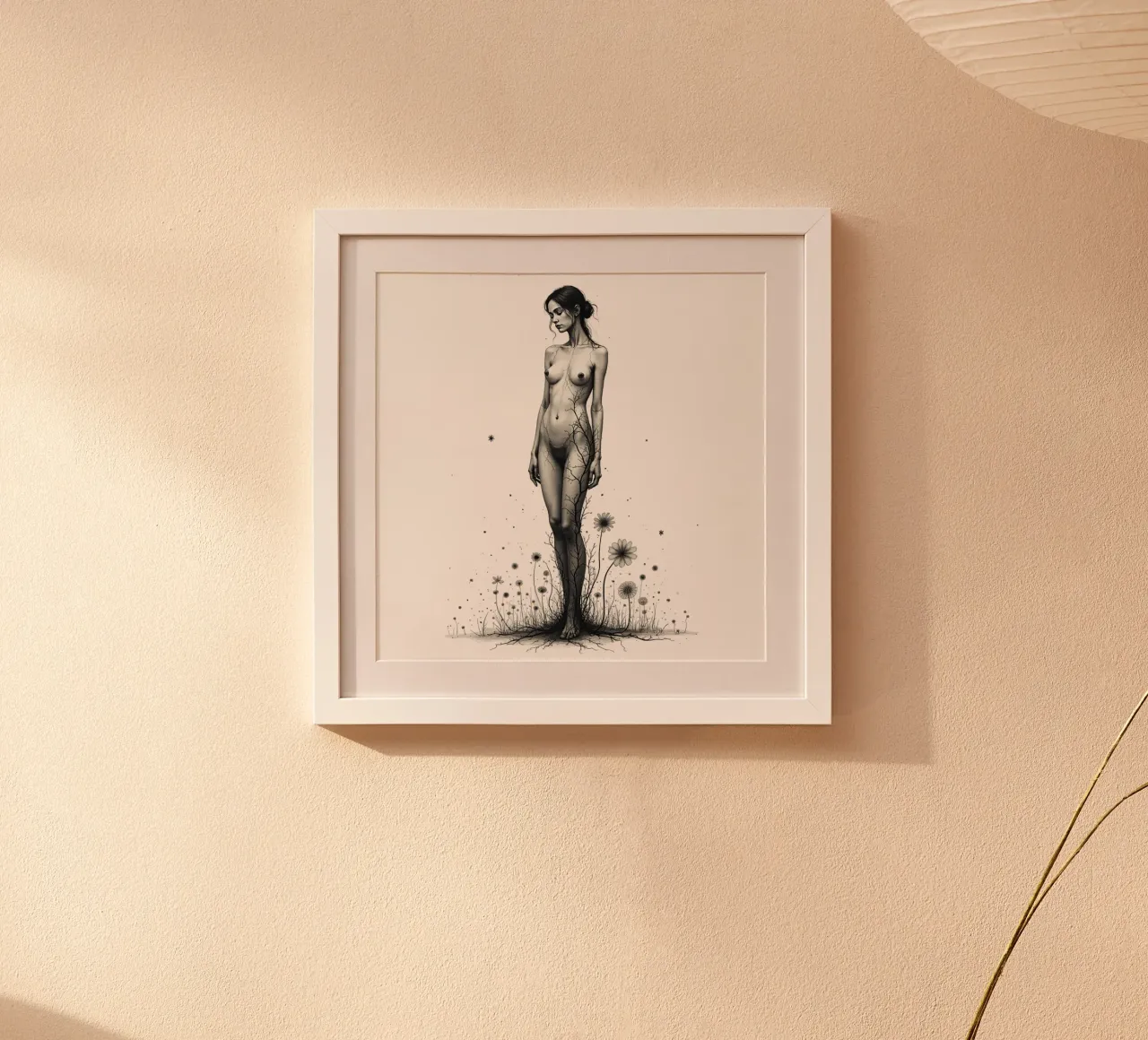 Radicati nel silenzio poster con telaio in legno da Dustlight Atelier