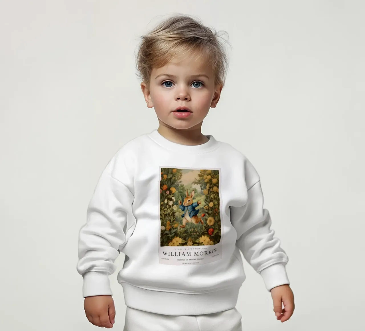 conigli e piante felpa neonato da william art