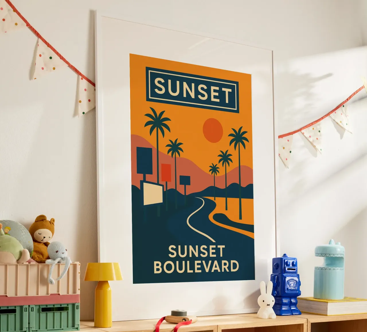 Sunset Boulevard - L'autostrada del sogno americano poster con telaio in plastica da JETLAG | affiches voyage