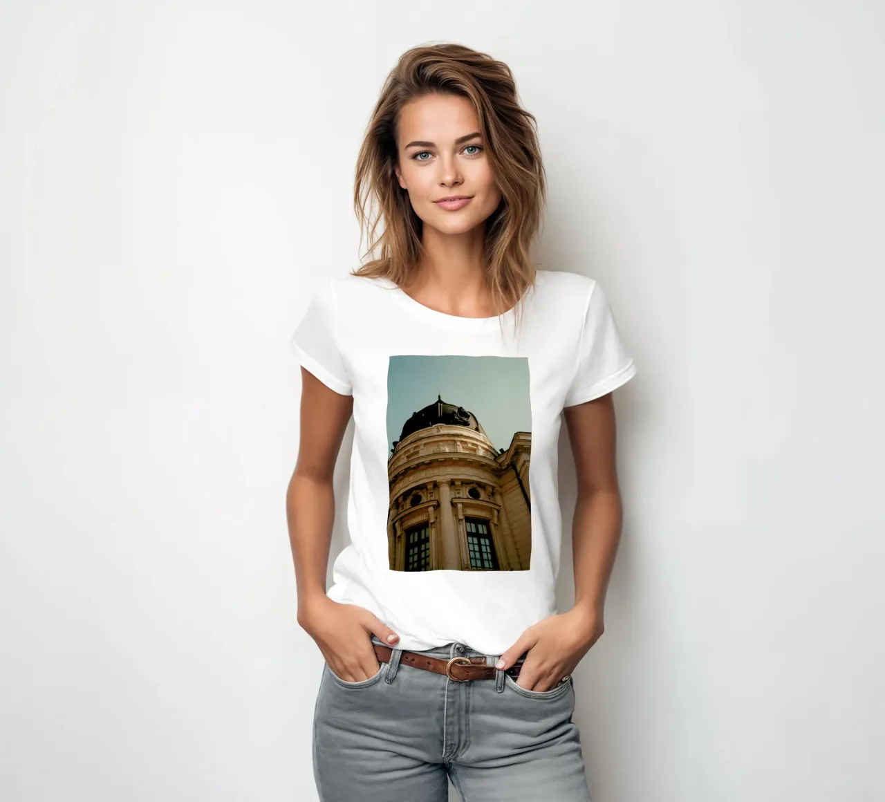 Analog Series Architecture In Bucharest Frauen T-Shirt von Sebastian Hilgetag