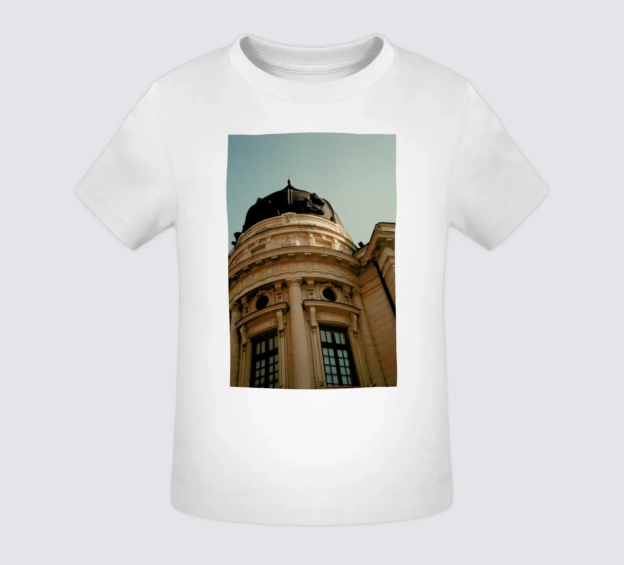 Analog Series Architecture In Bucharest baby t-shirt by Sebastian Hilgetag
